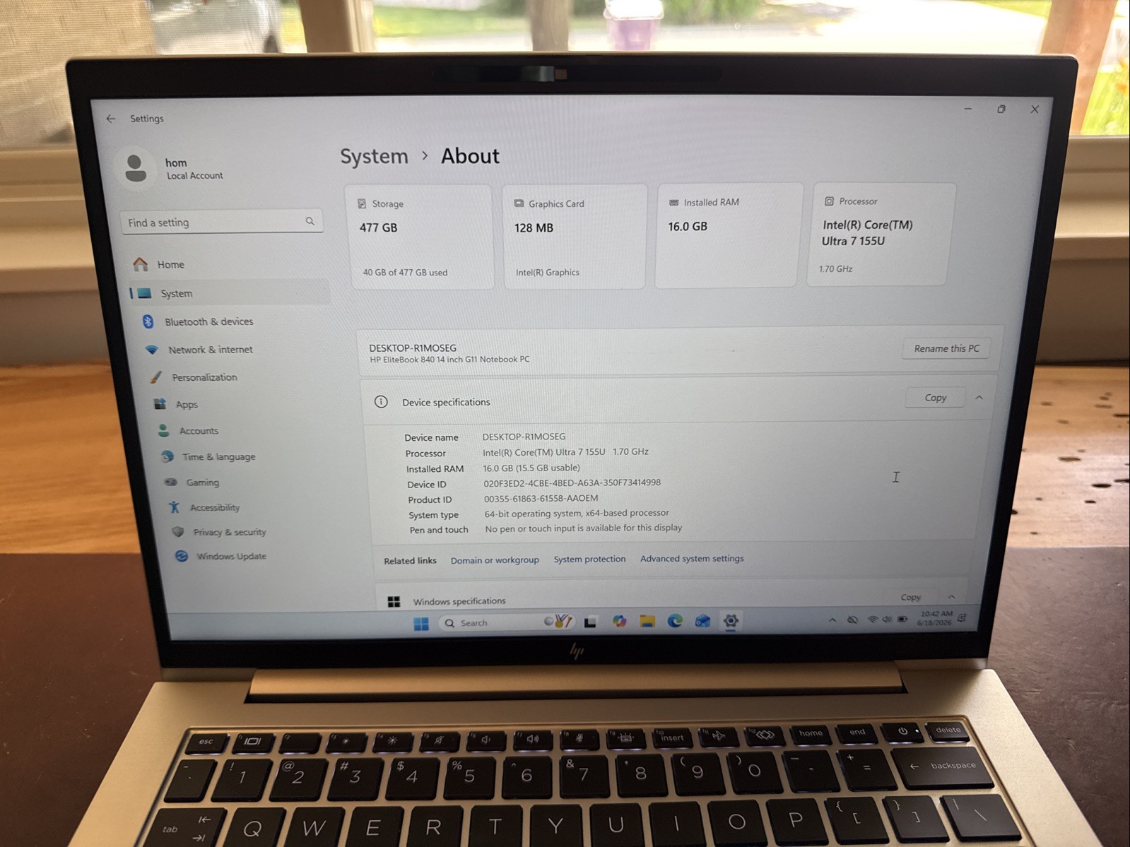 HP EliteBook 840 G11 14″ WUXGA – Intel Ultra 7 155U – 16GB RAM 512GB SSD – LTE 3