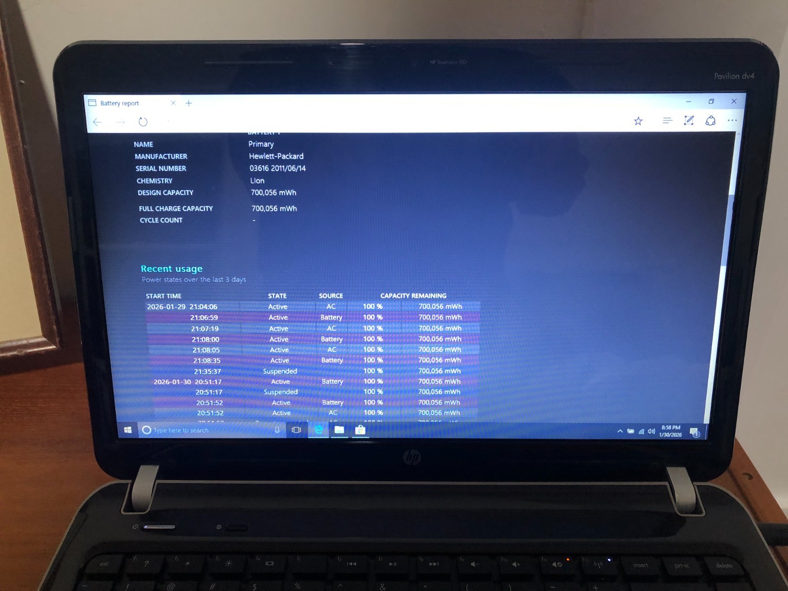 HP Pavilion dv4-2153cl Intel Core i3-2330M 2.2 GHz 4 GB RAM – Windows 10
