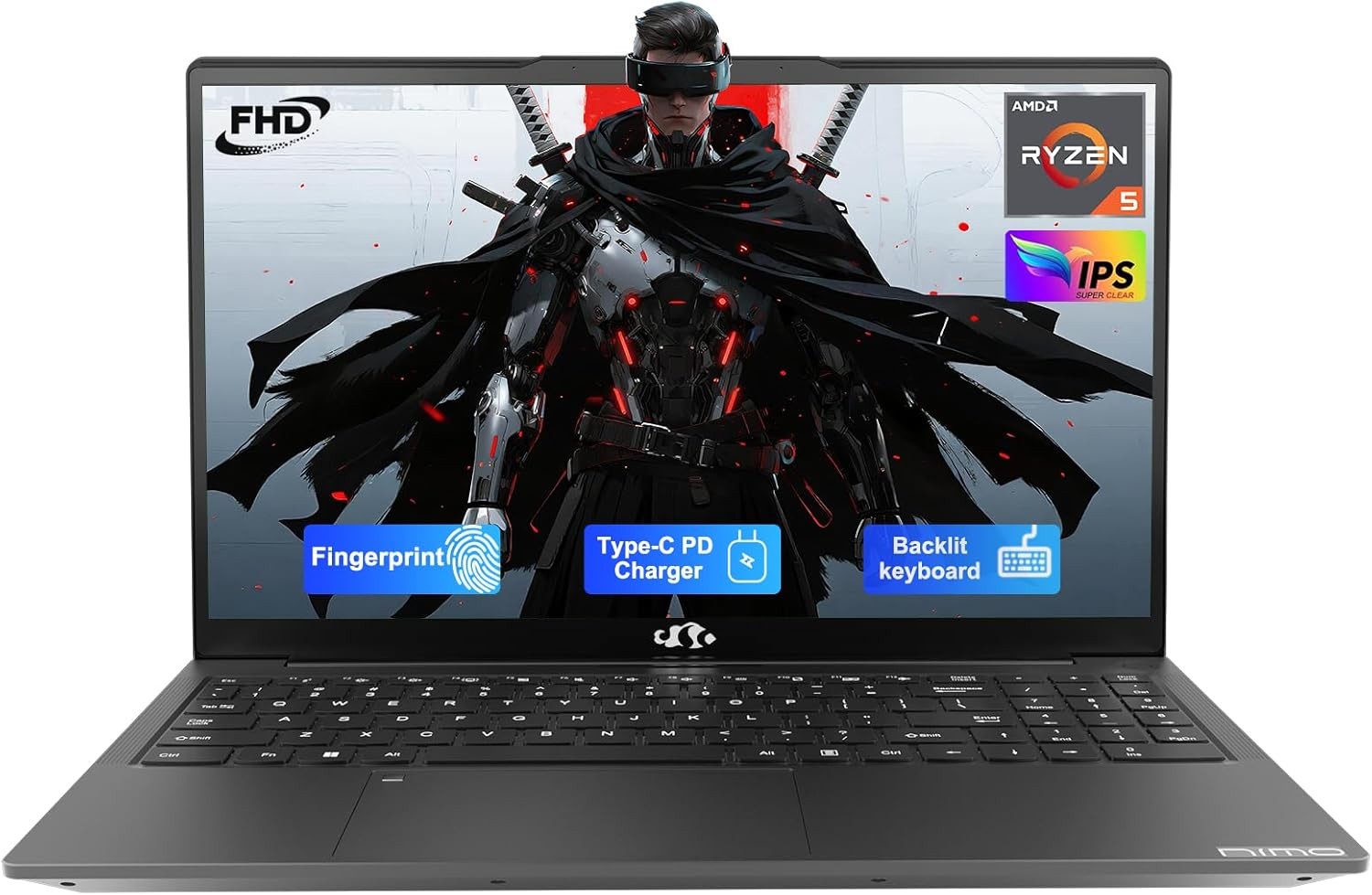 NIMO 15.6” IPS FHD-Laptop, AMD Ryzen 5, 16GB RAM 1TB SSD 4 Cores Up to 3.7GHz