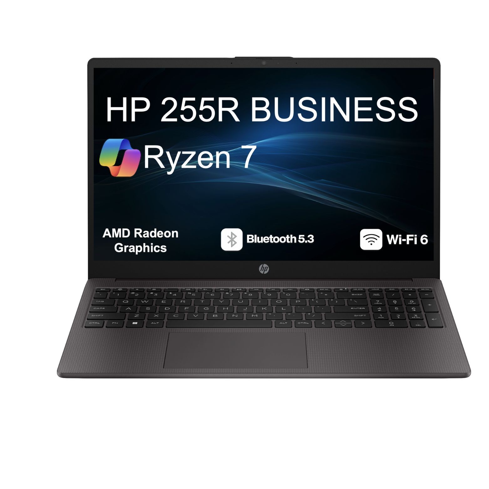 HP 255R 15.6″ FHD AMD Ryzen 7 7735U 2.7 GHz 16GB 512GB SSD FreeDos Laptop, Black