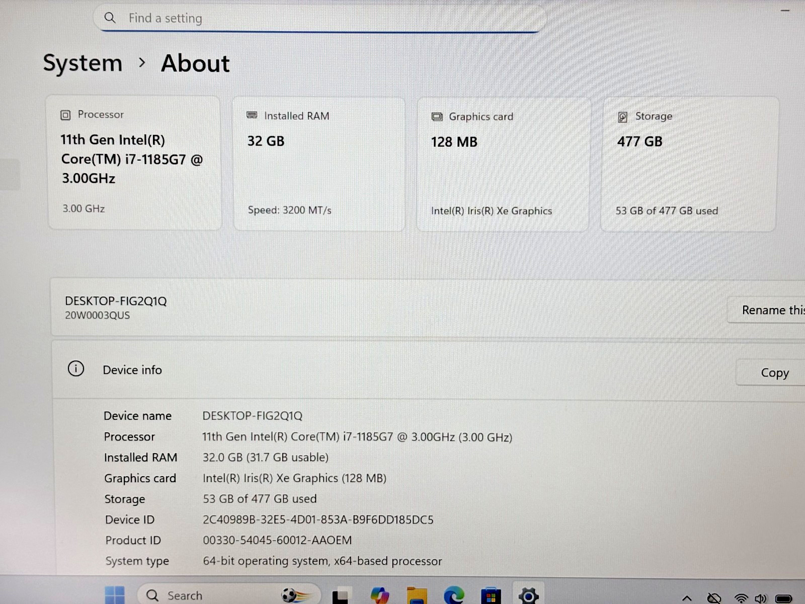 Lenovo ThinkPad T14 Intel i7-11th Gen 3.00GHz 32GB RAM 512GB SSD Windows 11 Pro*