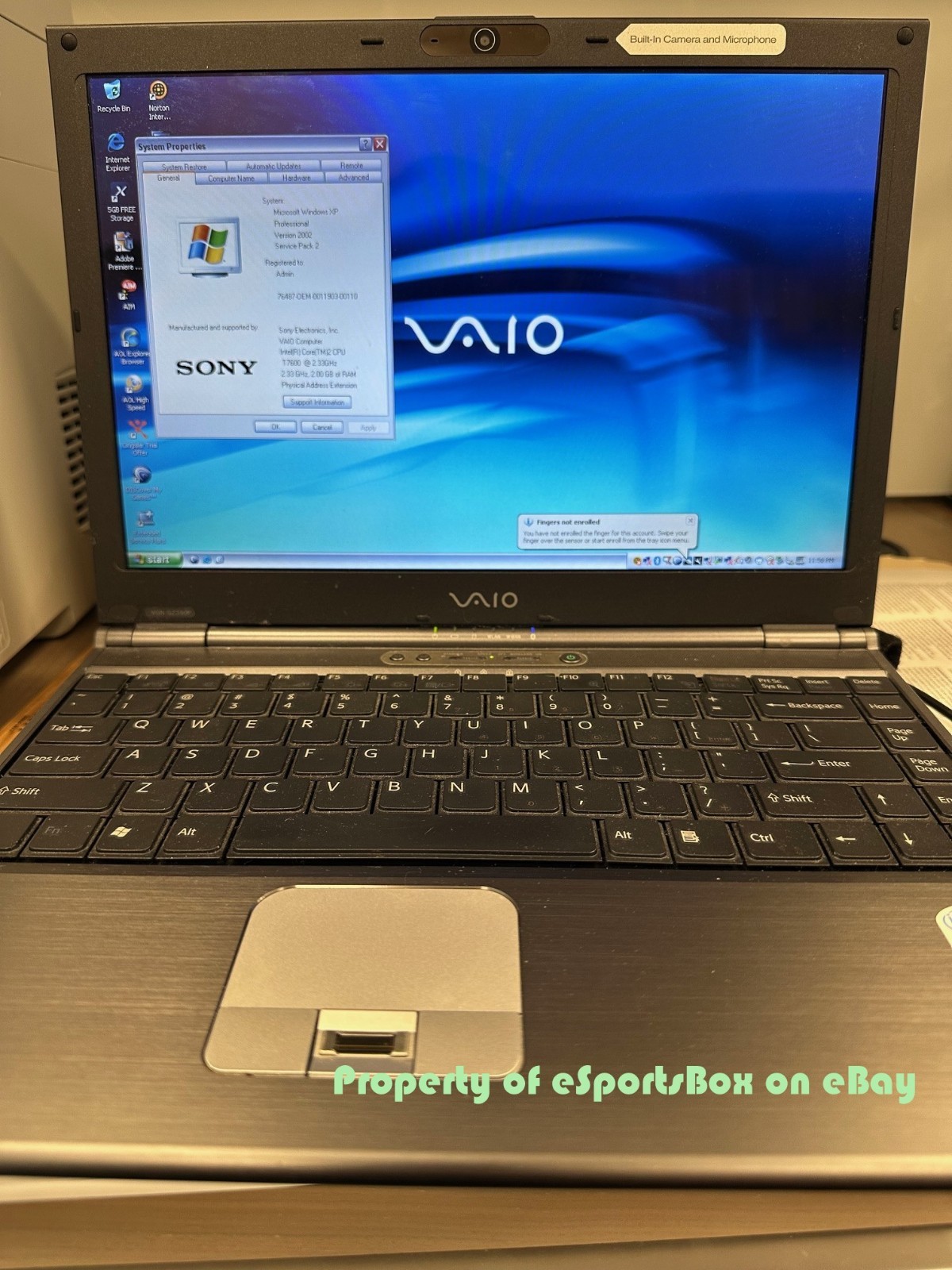 Sony VAIO VGN-SZ390P • 13.3″ • 160GB HDD • WIN XP PRO • GeForce Video • WORKS