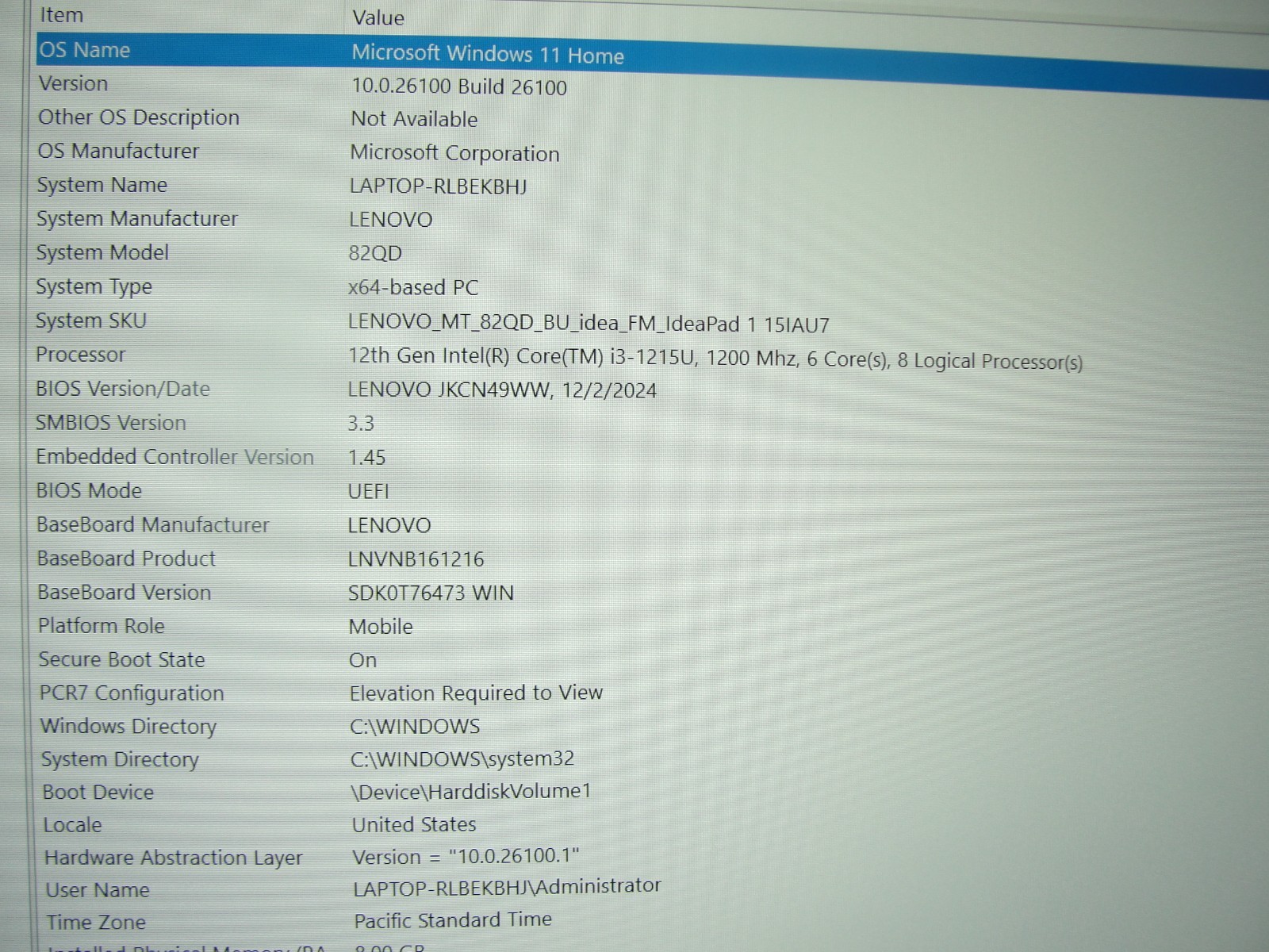 Lenovo IdeaPad 1 15IAU7 15.7”FHD TOUCH Core i3-1215U 1.2GHz 8GB RAM 256GB SSD