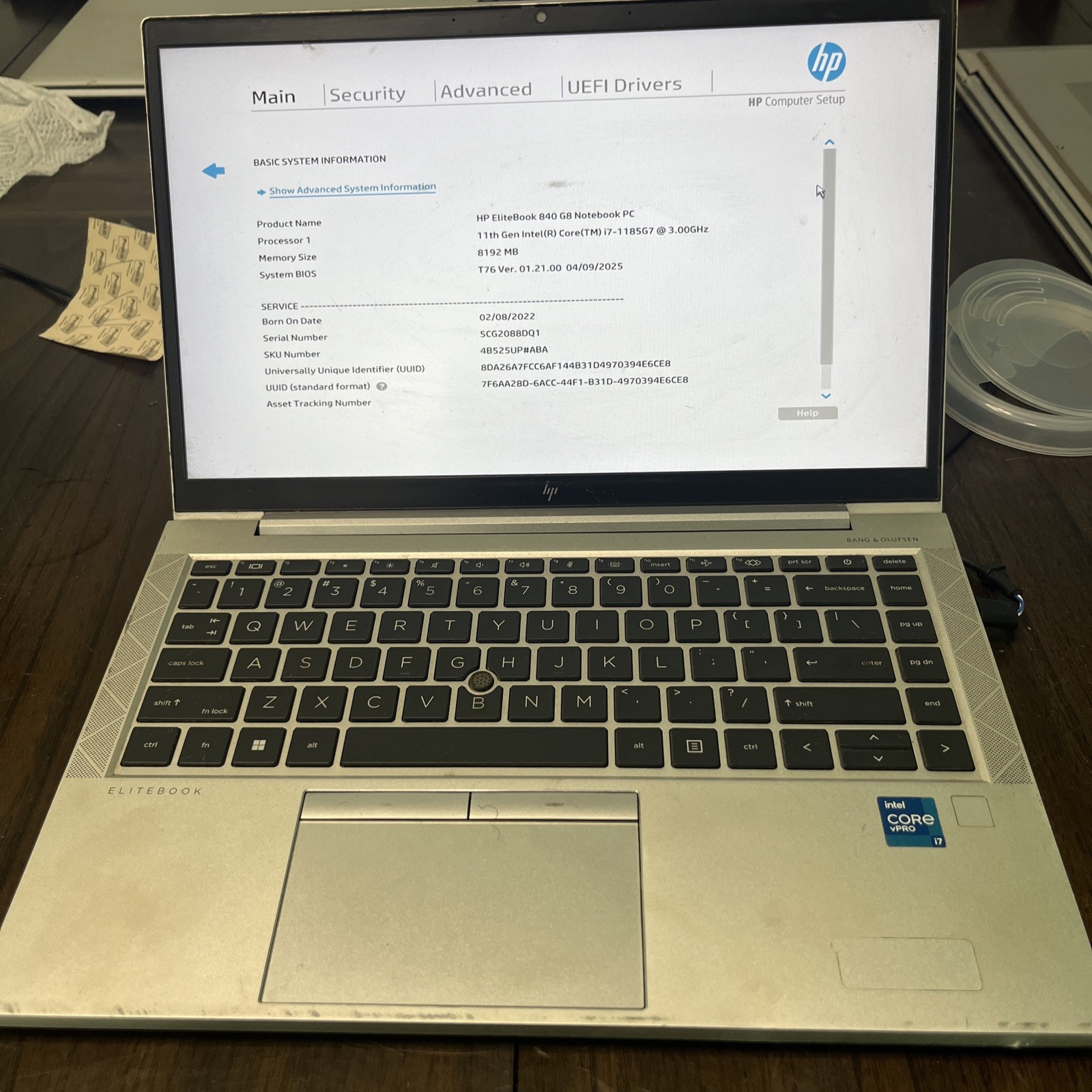 HP EliteBook 840 G8 Laptop Intel Core i7 1165G7 2.8GHZ 14″ NO RAM NO SSD