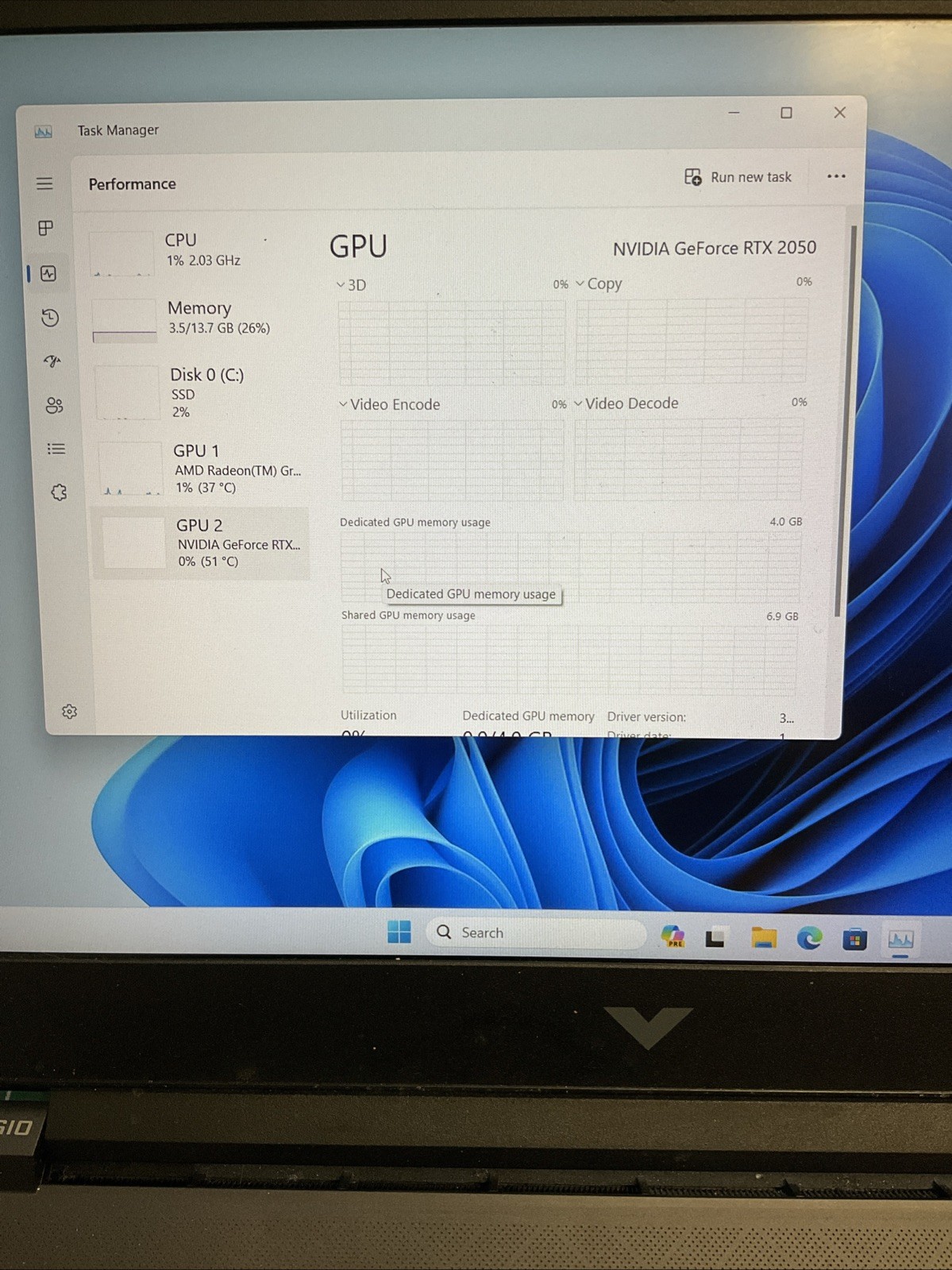 HP Victus 15 15.6″ AMD RYZEN 5 3.2GHz 16GB 512TB RTX 2050 4GB