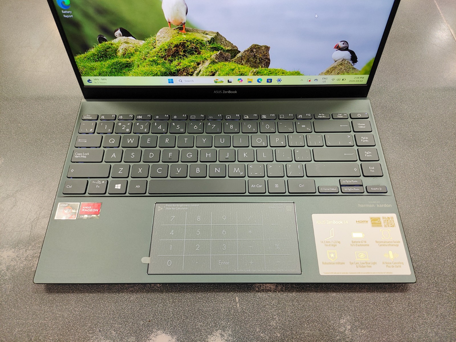 Asus Zenbook 14 (UM425UA) 14″ FHD Laptop with AMD Ryzen 5 5500U/8GB/512GB/Win11