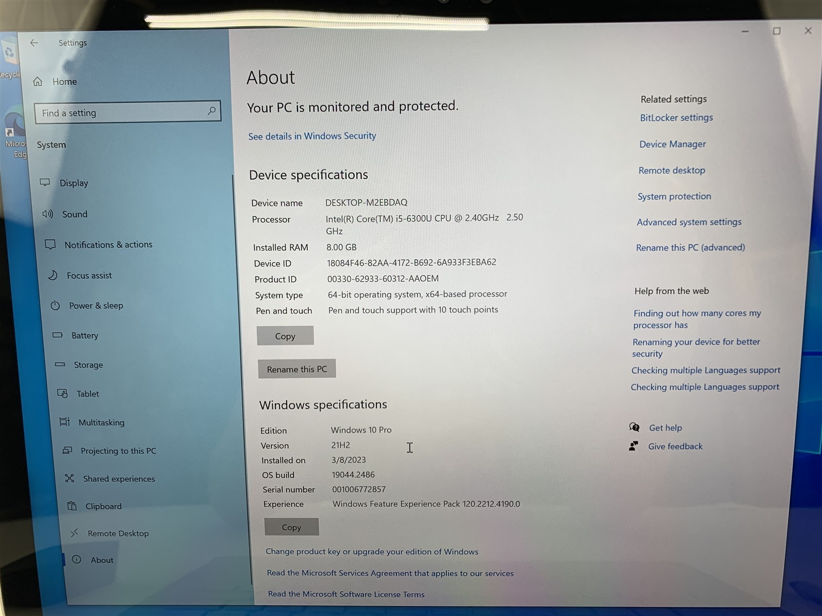 Microsoft Surface Book 1st Gen i5-6300U 2.40GHz 8GB RAM 128GB SSD Win10 Pro