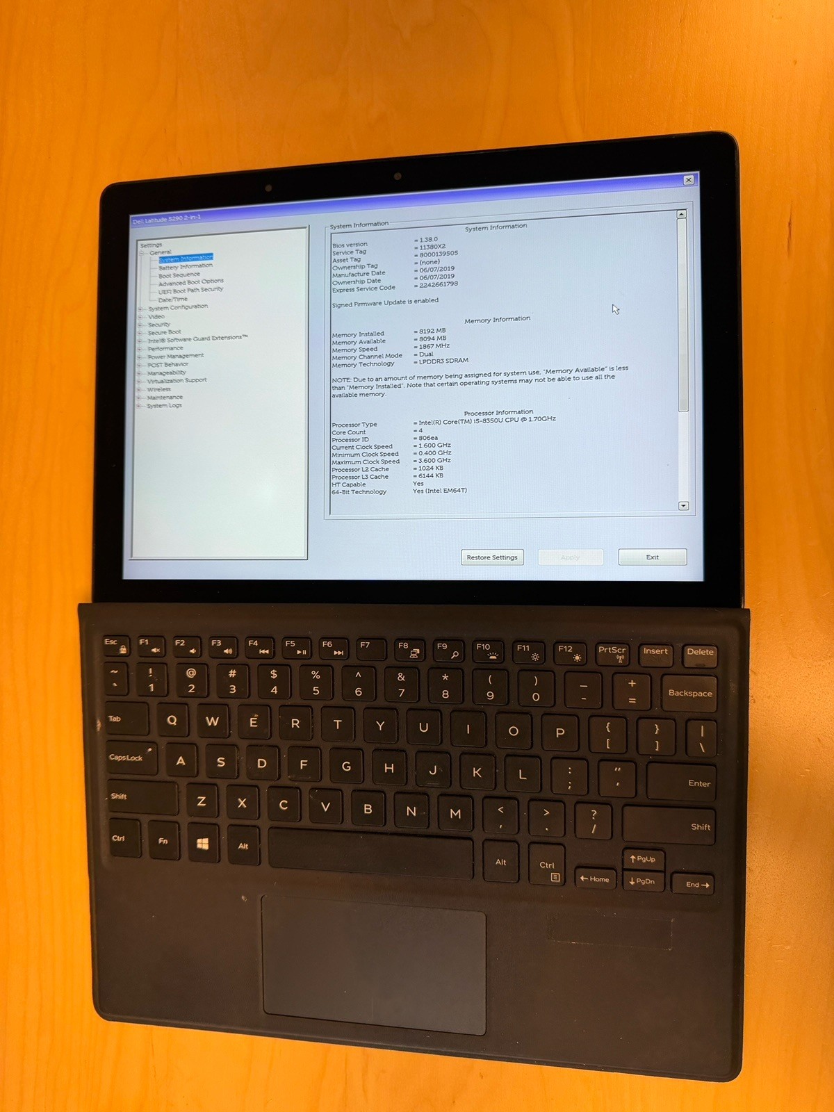 DELL Latitude 5290 2-in-1 Intel Core i5-8350U 1.70GHz 8GB NO SSD * READ*