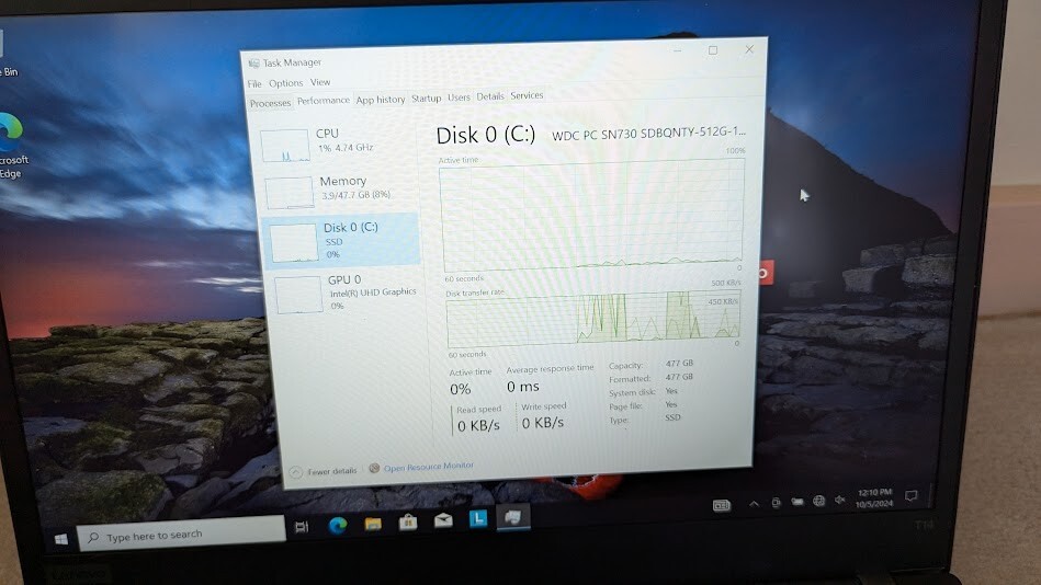Lenovo T14 G1 i7-10610U 48GB RAM/500 GB SSD – Win 10 Pro TOUCHSCREEN