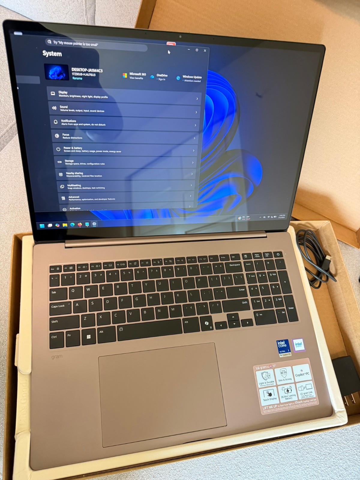 LG – gram Max 17″ 2.5K Touch-Screen Laptop – Intel Core Ultra 7 Processor 355…