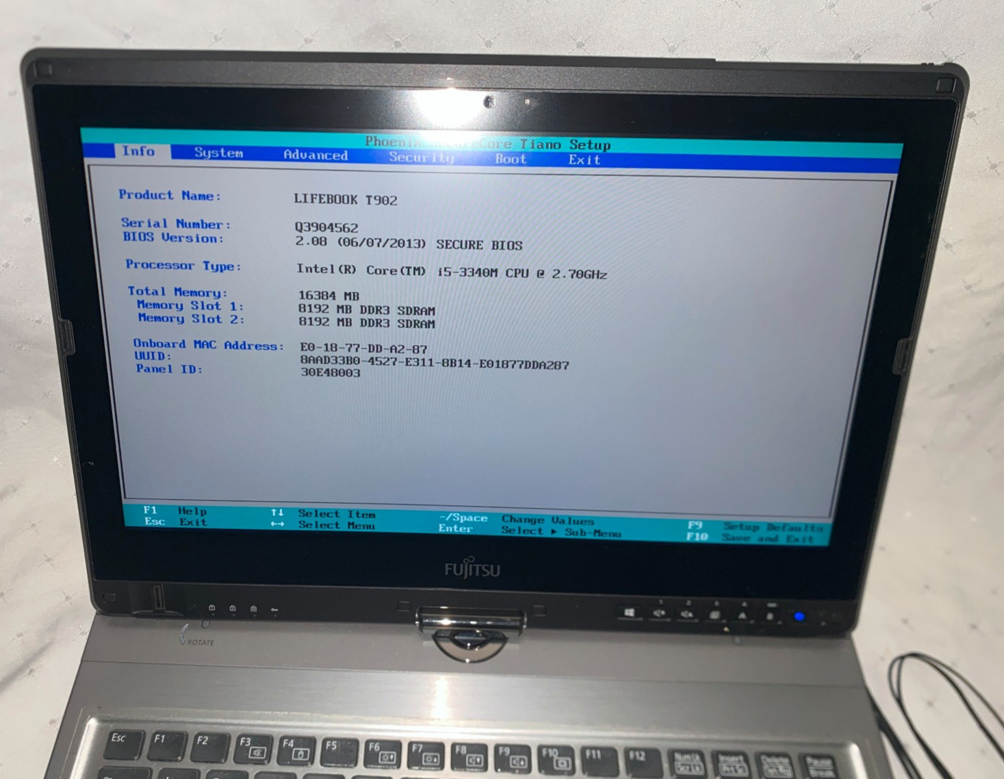 Fujitsu Lifebook T902 Touchscreen Notebook i5-3340M, 16GB RAM, 250GB SSD