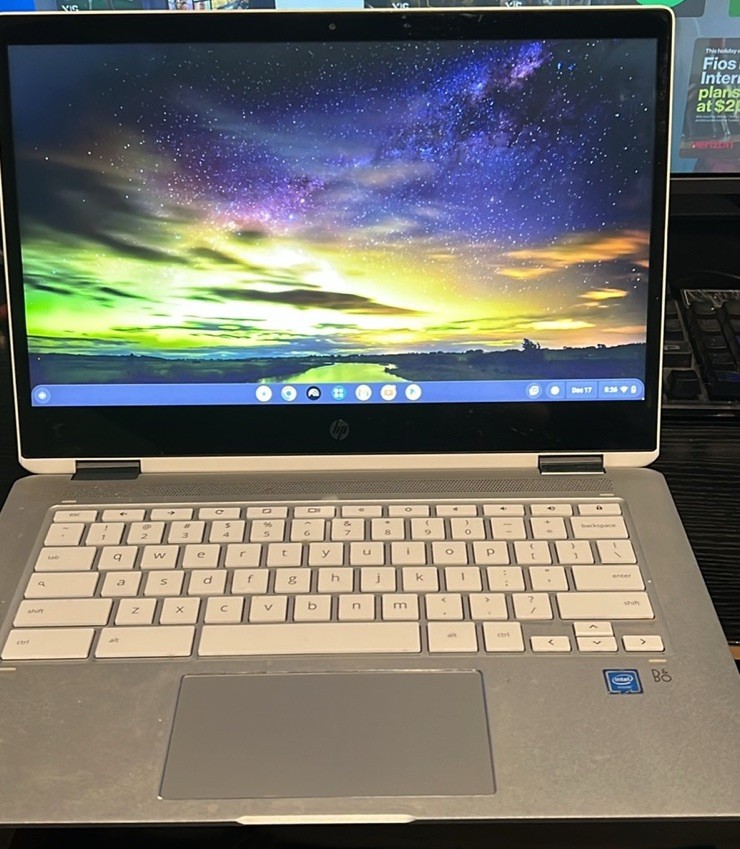 HP Chromebook Convertible Touchscreen Laptop Silver/White Wi-Fi Bluetooth Webcam