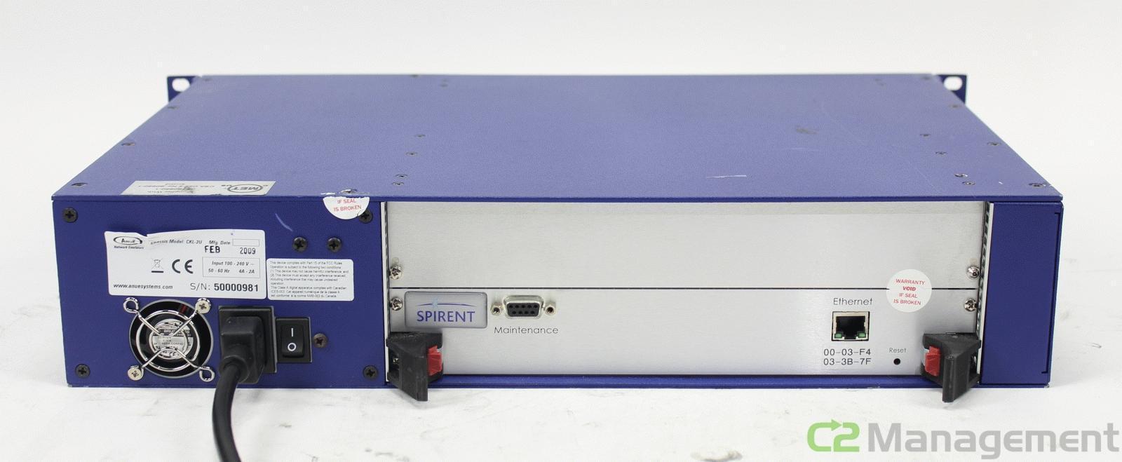 Spirent CKL-2U Chassis with 2x M Series V2 Modules and Ethernet Module