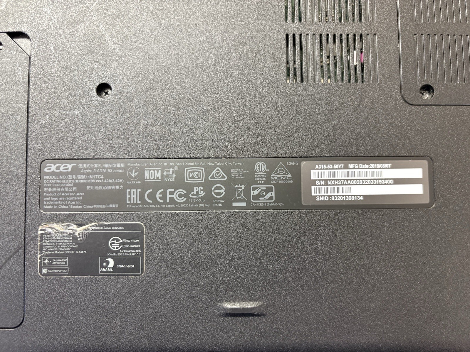 Acer Aspire 3 A315-53-50Y7 15.6″ HD Laptop 3.4GHz Intel Core i5 4GB RAM 1TB HDD