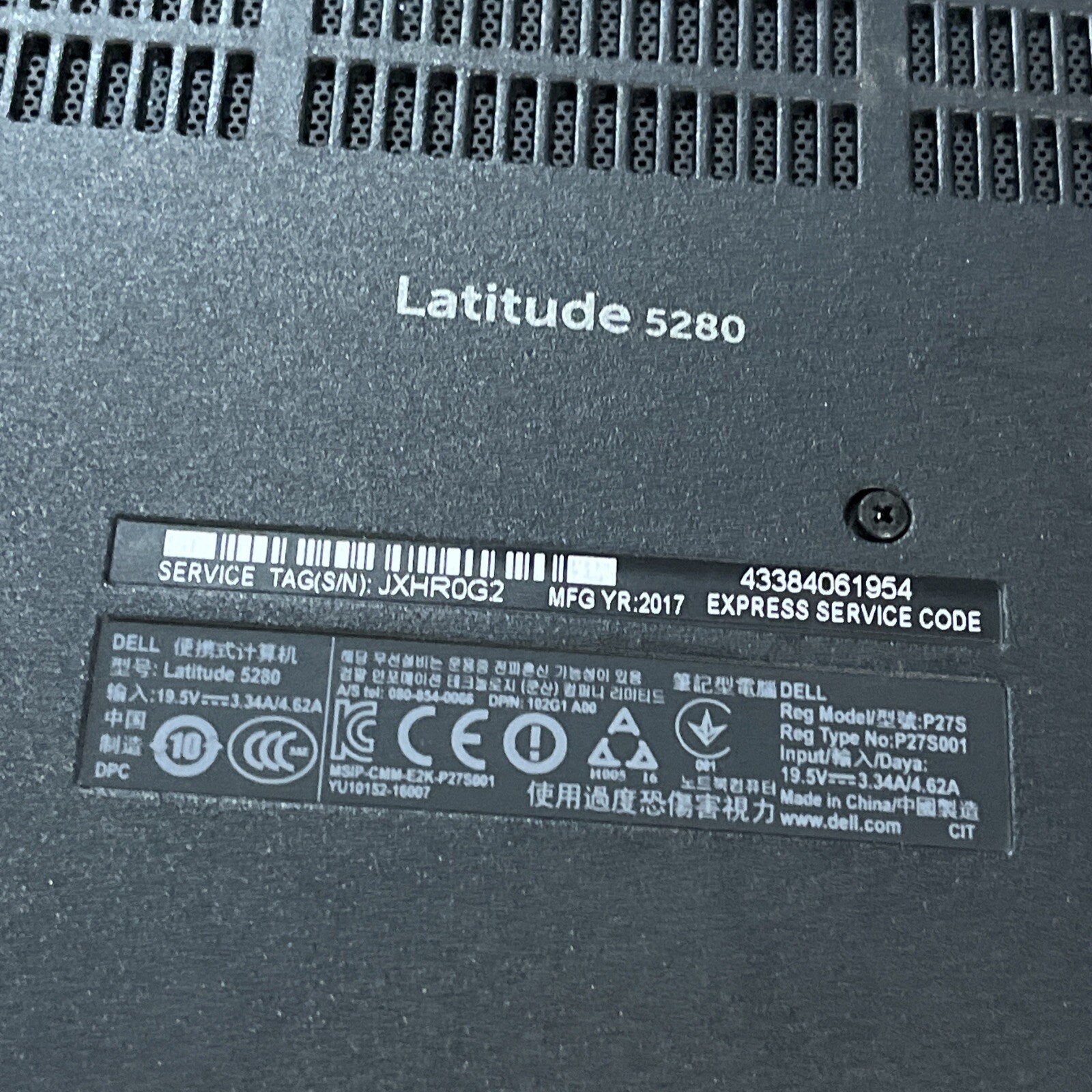 DELL LATITUDE 5280 INTEL CORE I3-7100U 2.40GHZ 8GB RAM NO HD ,.