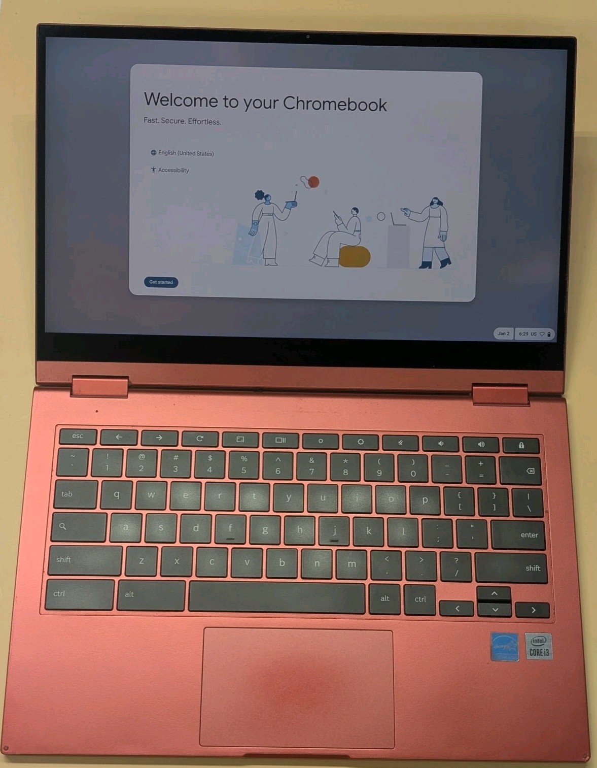 Samsung Galaxy( QLED) Chromebook 2- 13.3″ Touch Intel Core i3 8GB 128GB Red READ