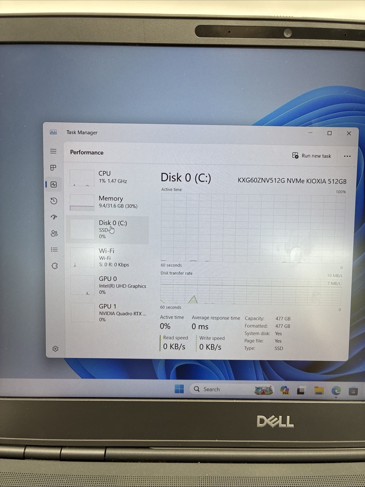 Dell Precision 7550 NVIDIA Quadro RTX 3000 2.4GHz Intel Core i9-10 32GB 512 (L2)