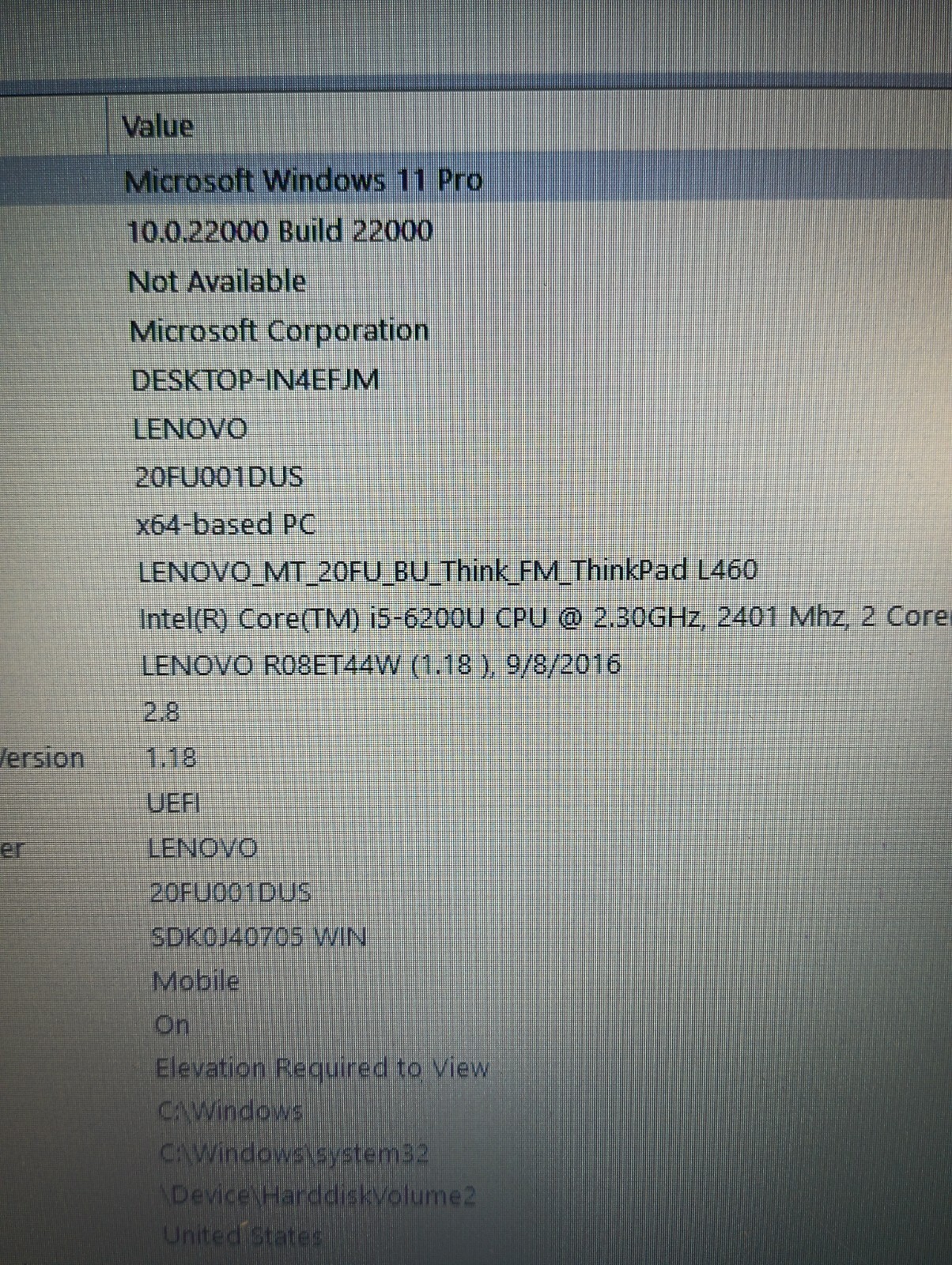 7316 ThinkPad L460 w/charger.i5 6th gen.8GB.180GB SDD.14″.W11 Pro