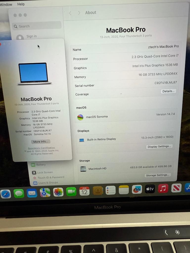 Apple MacBook Pro 13” i7 2.3GHz 16GB RAM 512GB SSD Silver(2020, A2251) Lot of 10