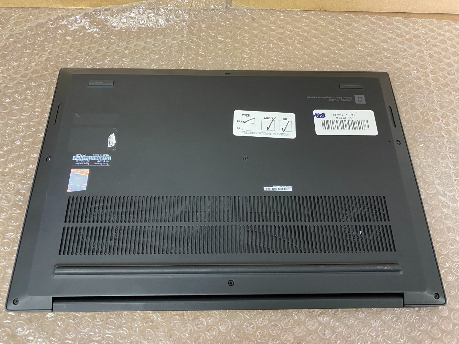 Lenovo ThinkPad P1 Gen 3 – i7‑10850H | 64GB RAM | 512GB SSD | Quadro T1000