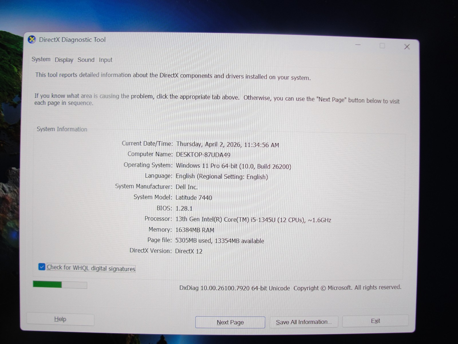 Dell Latitude 7440 14″WUXGA Core i5-1345U 1.6GHz 16GB RAM 512GB SSD +PA Warranty