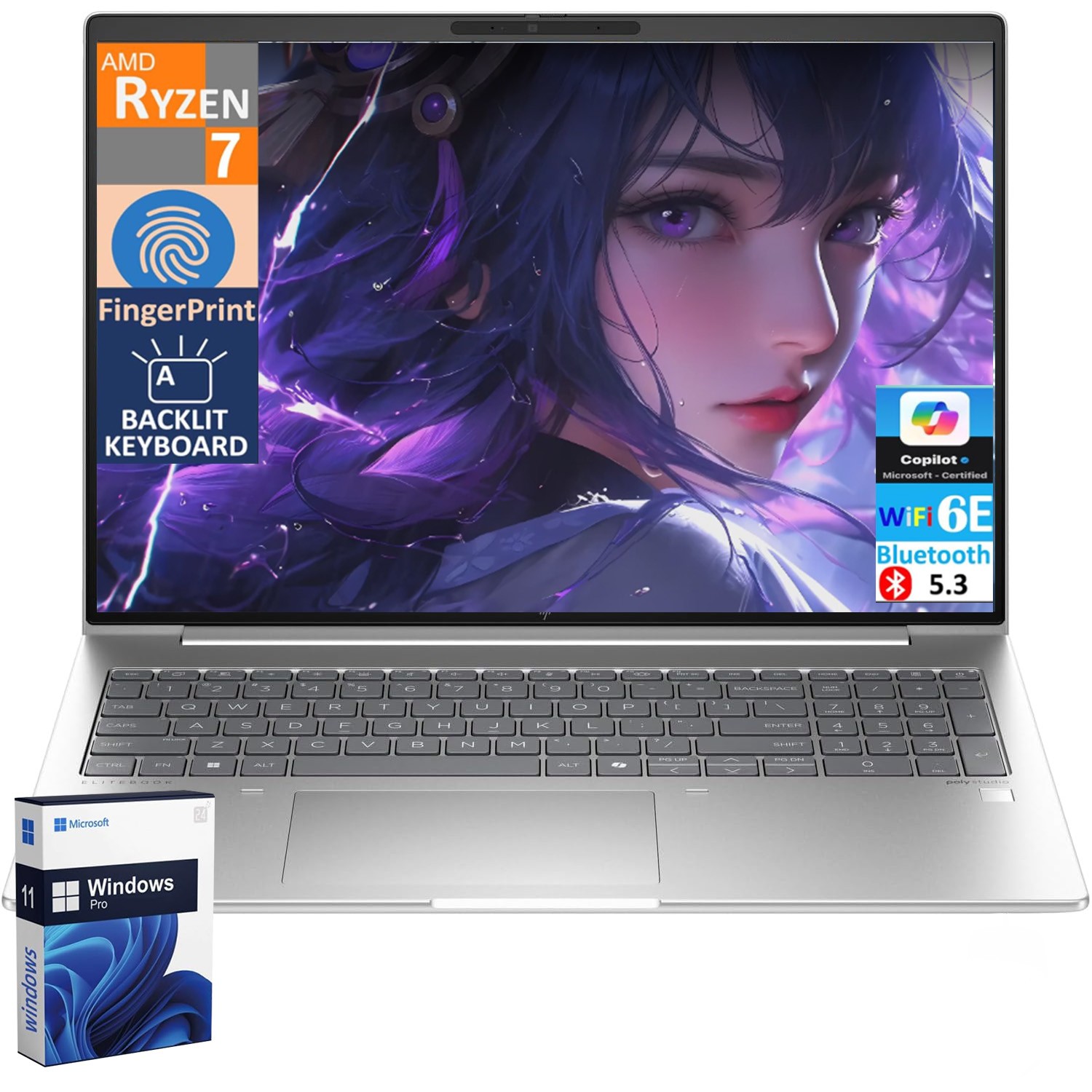 📍HP ProBook 465 G11 16″ Backlit Laptop Ryzen 7 8core UPTO 64GB 4TB SSD Win11Pro