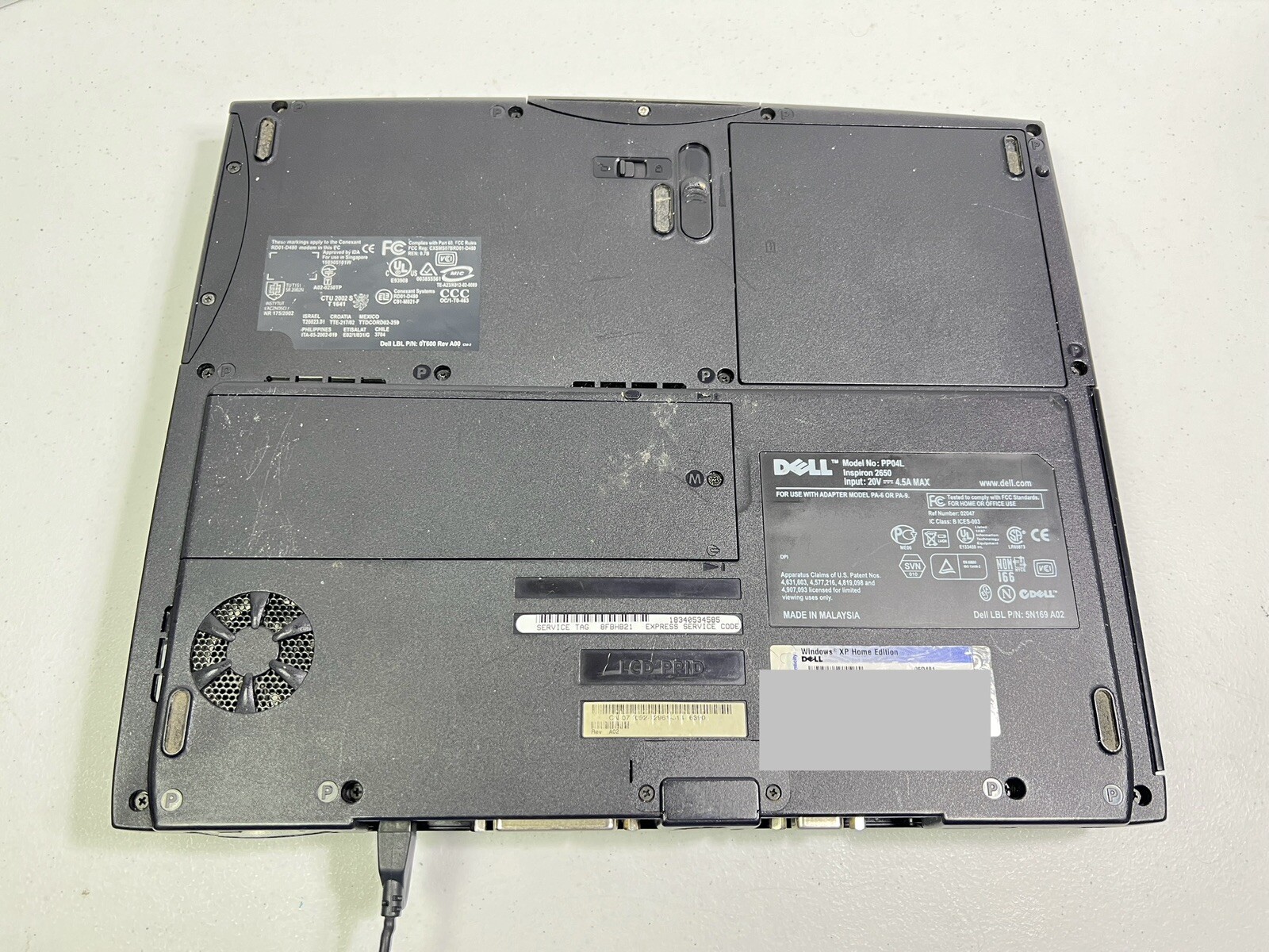 Dell Inspiron 2650 Pentium 4-M 1.8GHz 384MB Ram 30GB HDD 2002 Vintage Laptop