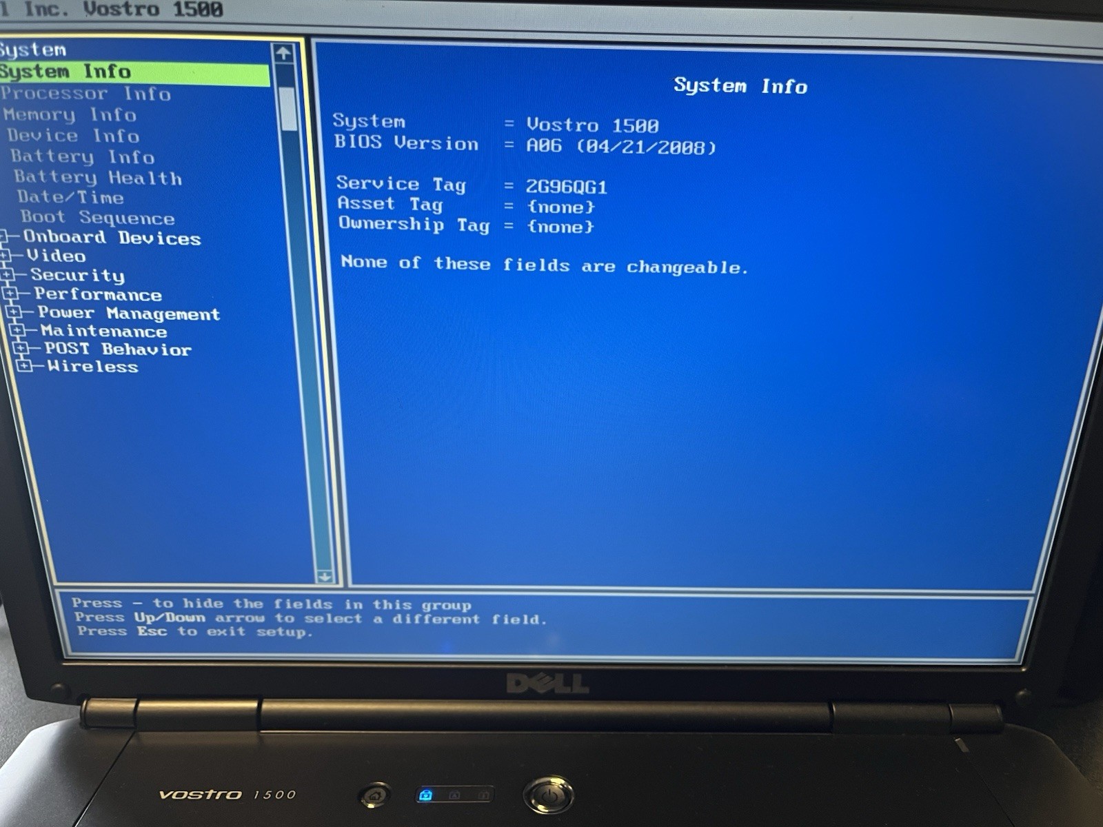 Dell Vostro 1500 15.4″ Glossy Laptop C2D 1.4GHz 2GB NO HDD NO OS
