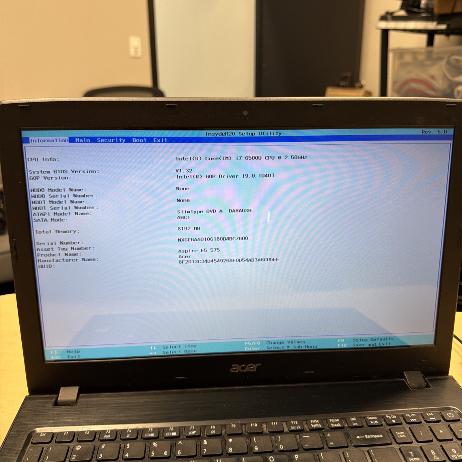 *PARTS Acer Aspire E 15 E5-575-72L3 Laptop Intel Core i7-6500U NO RAM/HD/OS