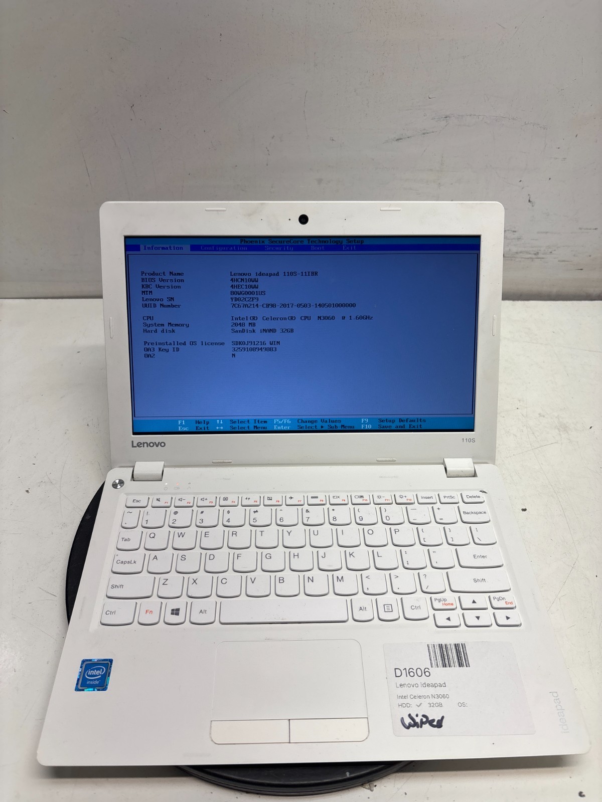 Lenovo Ideapad 110s-11IBR Intel Celeron N3060 1.60 GHz 2 GB 32 GB EMMC