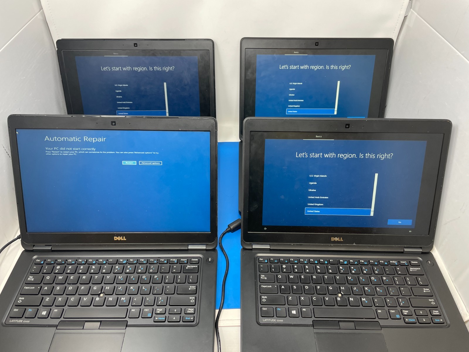For Repair/Parts: 4 Dell Latitude E5450 14″ Core i5 5th Gen 8GB RAM 500GB HDD
