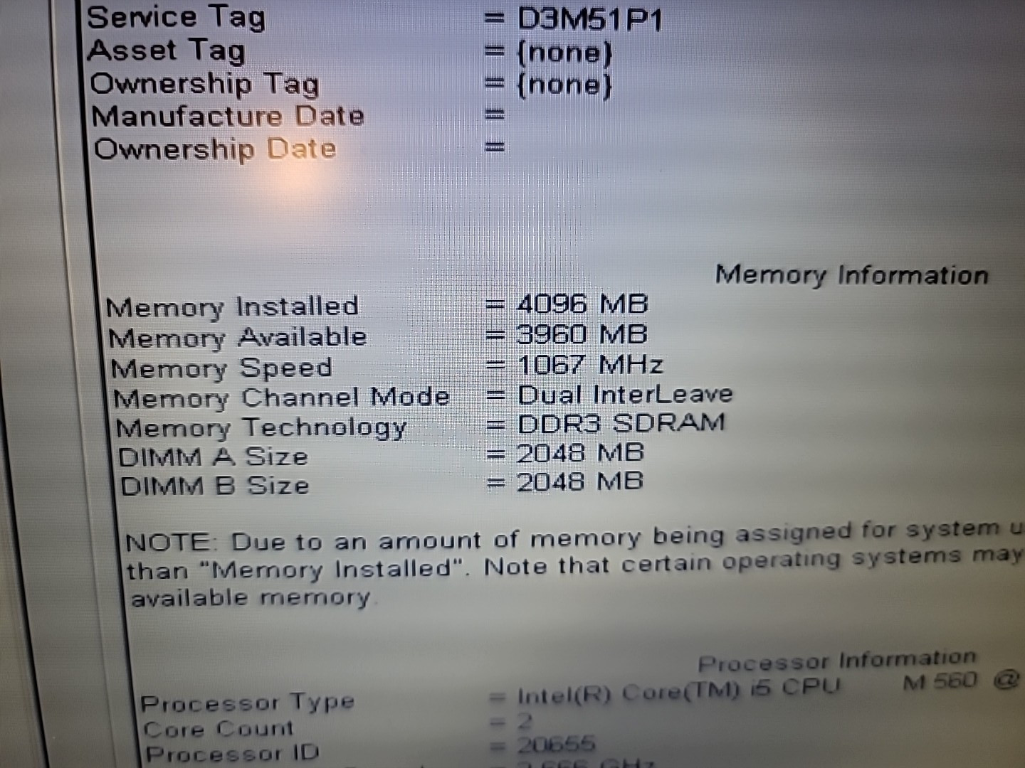 Dell Latitude E6510 Core i5-M560 4GB RAM, 160GB HDD, NVIDIA NVS 3100M, Win10Pro