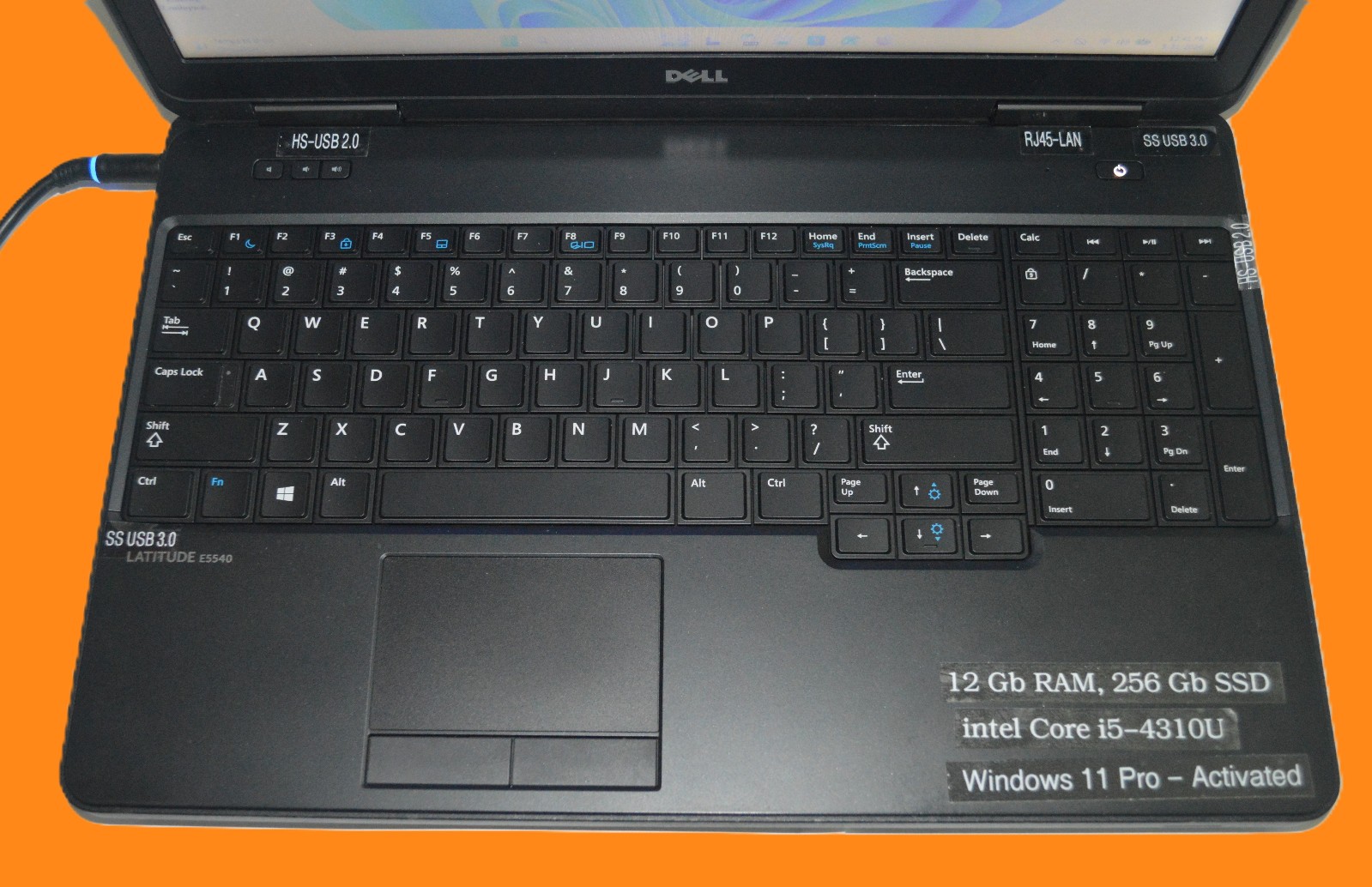 Dell Latitude E5540:15.6″,Wn11Pro,i5-4310U@2Ghz,12Gb RAM, 256Gb SSD,USB,WiFi,Bt