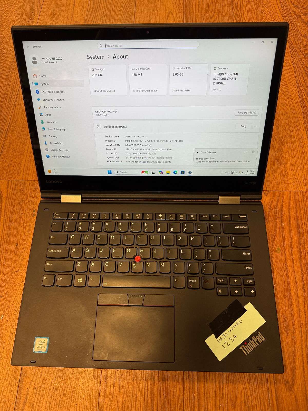 LENOVO THINKPAD X1 YOGA 2nd Generation