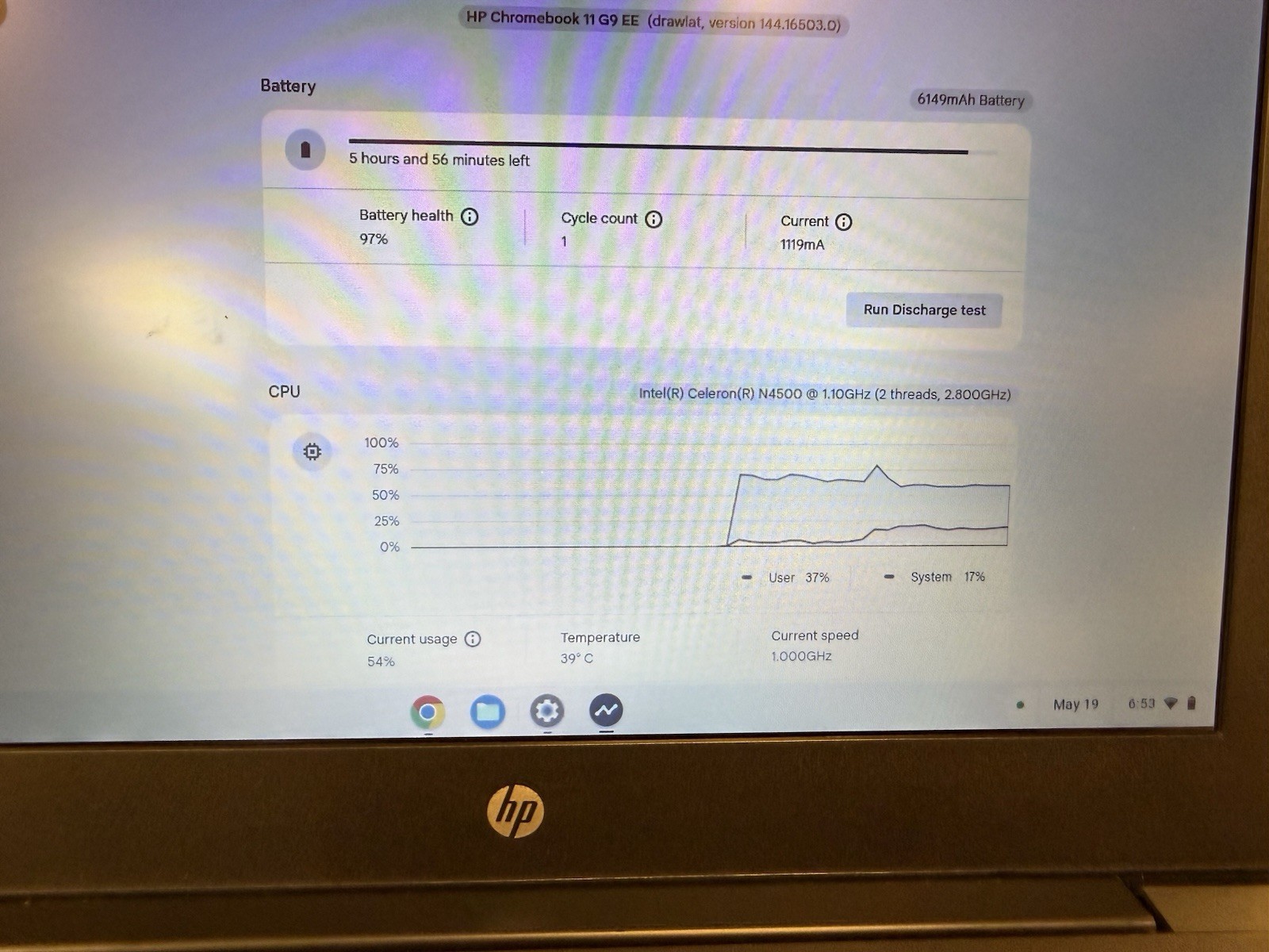 HP Chromebook 11MK G9 EE MediaTek MT8183 32GB eMMC 4GB W/65W Charger