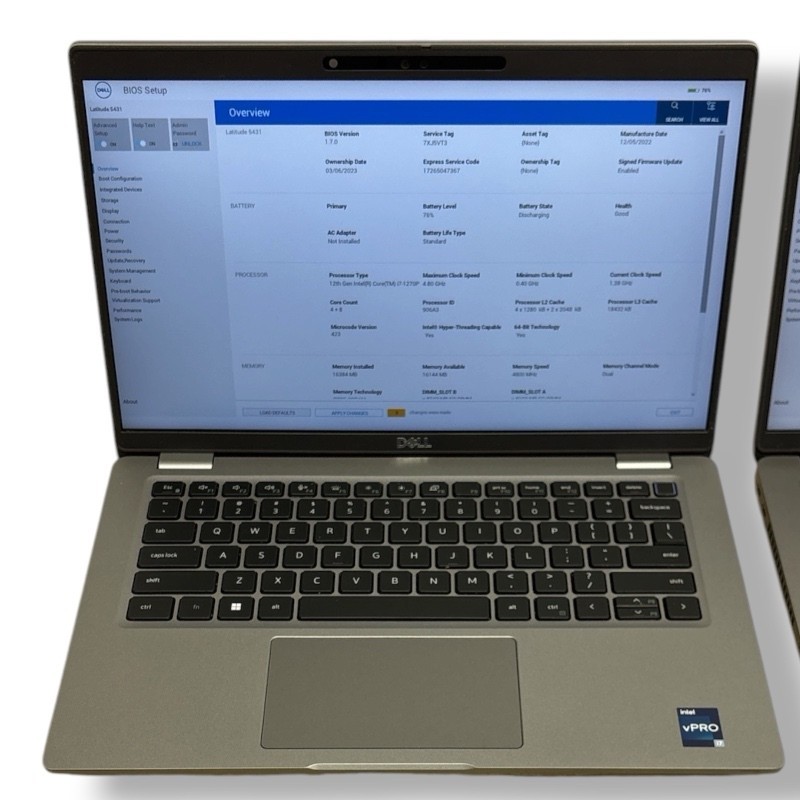 2x Dell Latitude 5431 i7-1270P 2.2 GHz 16GB No HDD/OS (Bios Password) Laptop
