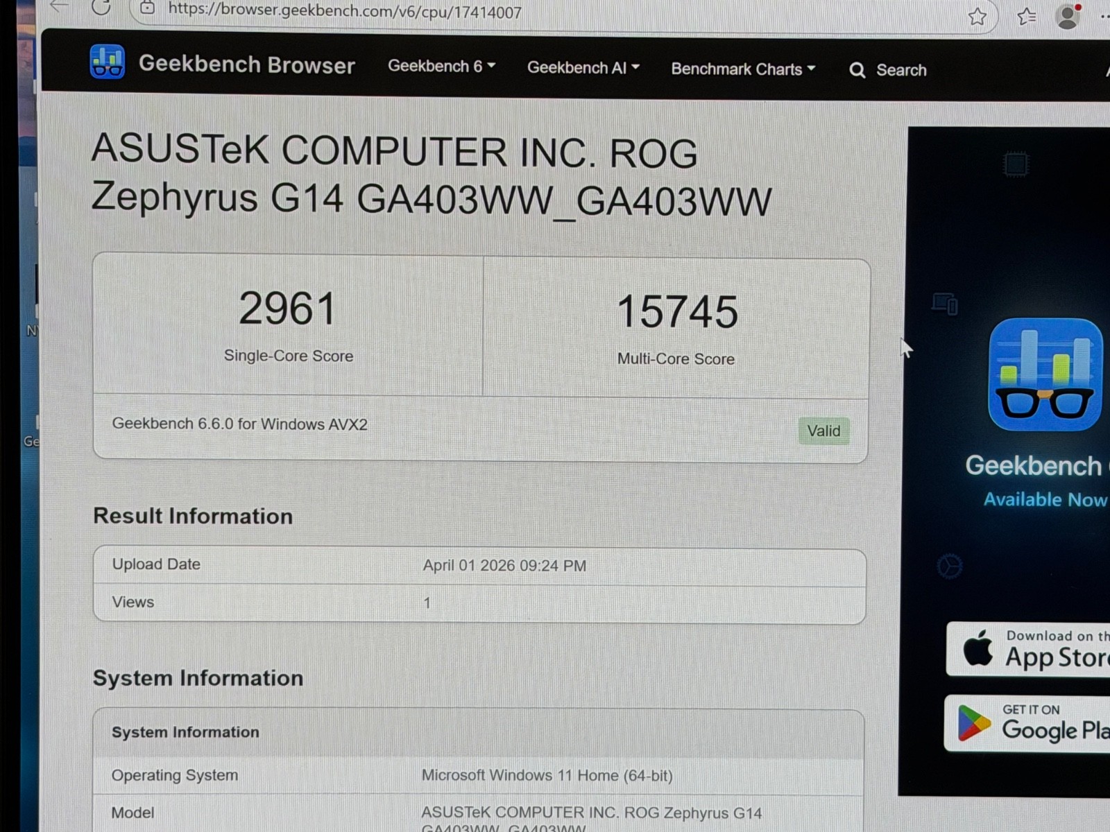 ASUS ROG Zephyrus G14 (2025) Ryzen AI 9 HX370 + NVIDIA 5080 + 32GB RAM + 2TB M.2