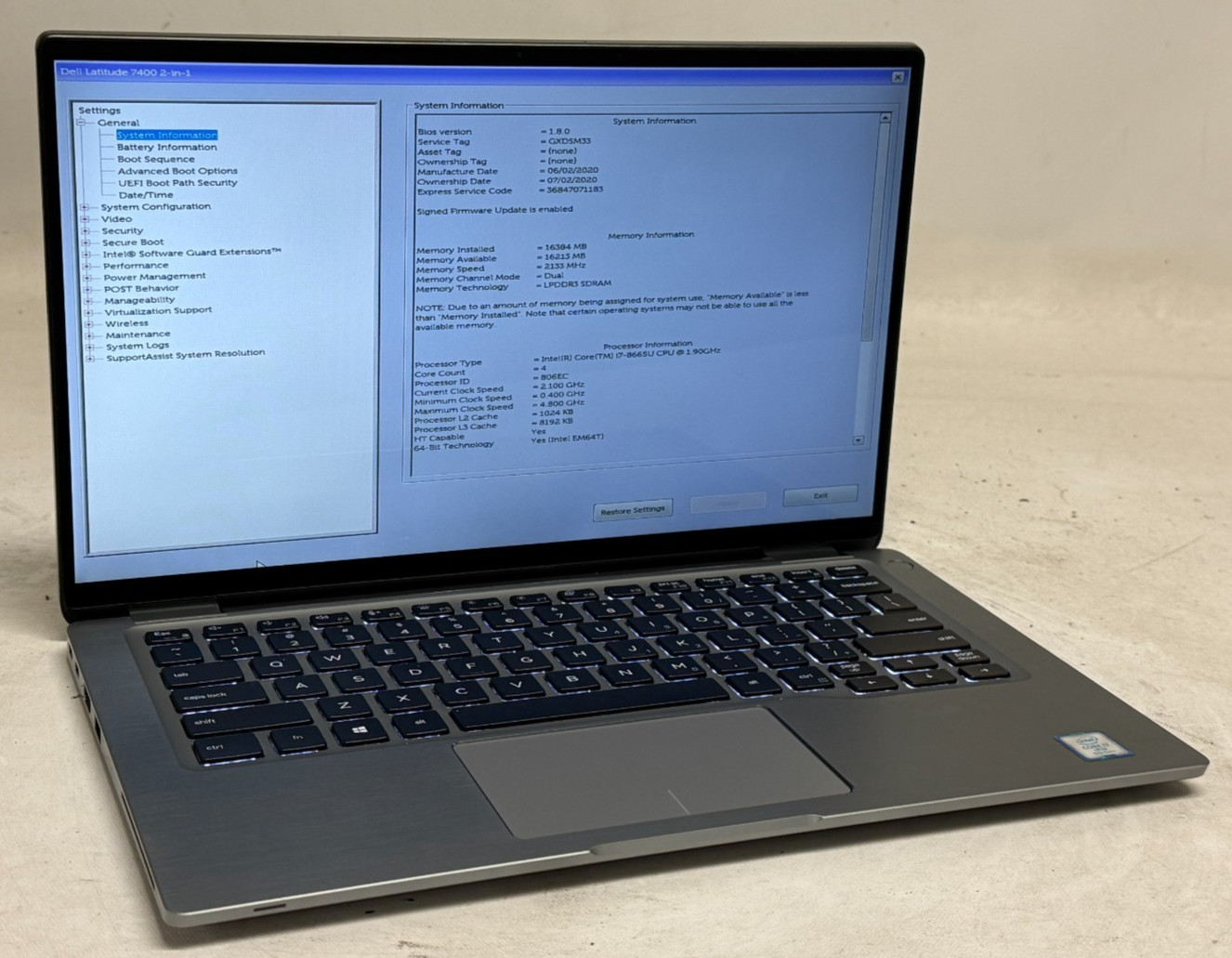 Dell Latitude 7400 2in1 14″ (i7-8665u – 16GB RAM – 256GB SSD – Win11Home)