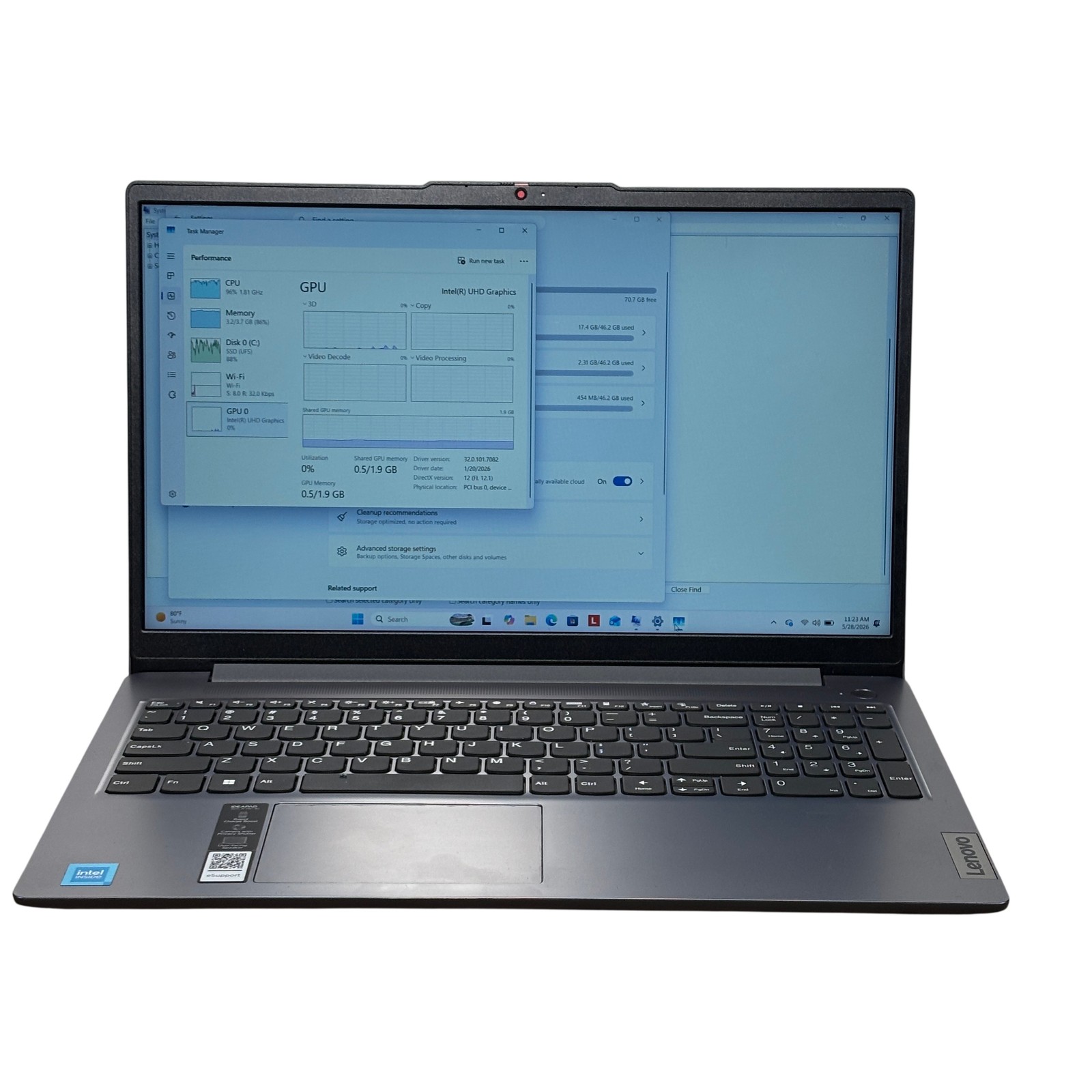 Lenovo IDEAPAD Slim 3i 15IAN8 82XB Intel N100 .8GHz 4GB RAM 128GB SSD 15.6″ W11