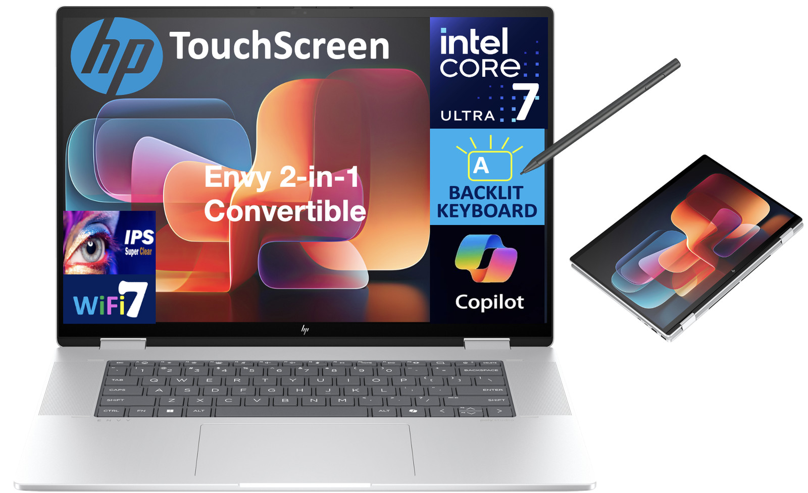 HP Envy 16.0″ 1920×1200 Intel Core Ultra 7 155U 32GB RAM 2TB SSD Windows 11 Pro