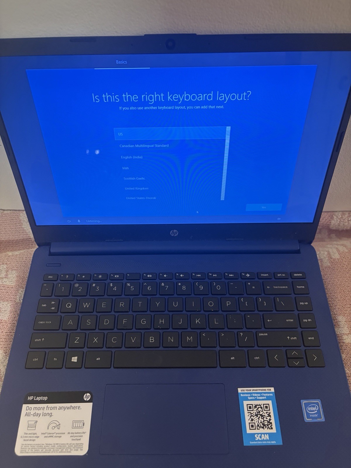 HP 14 Series 14-dq0010nr 14in Laptop blue