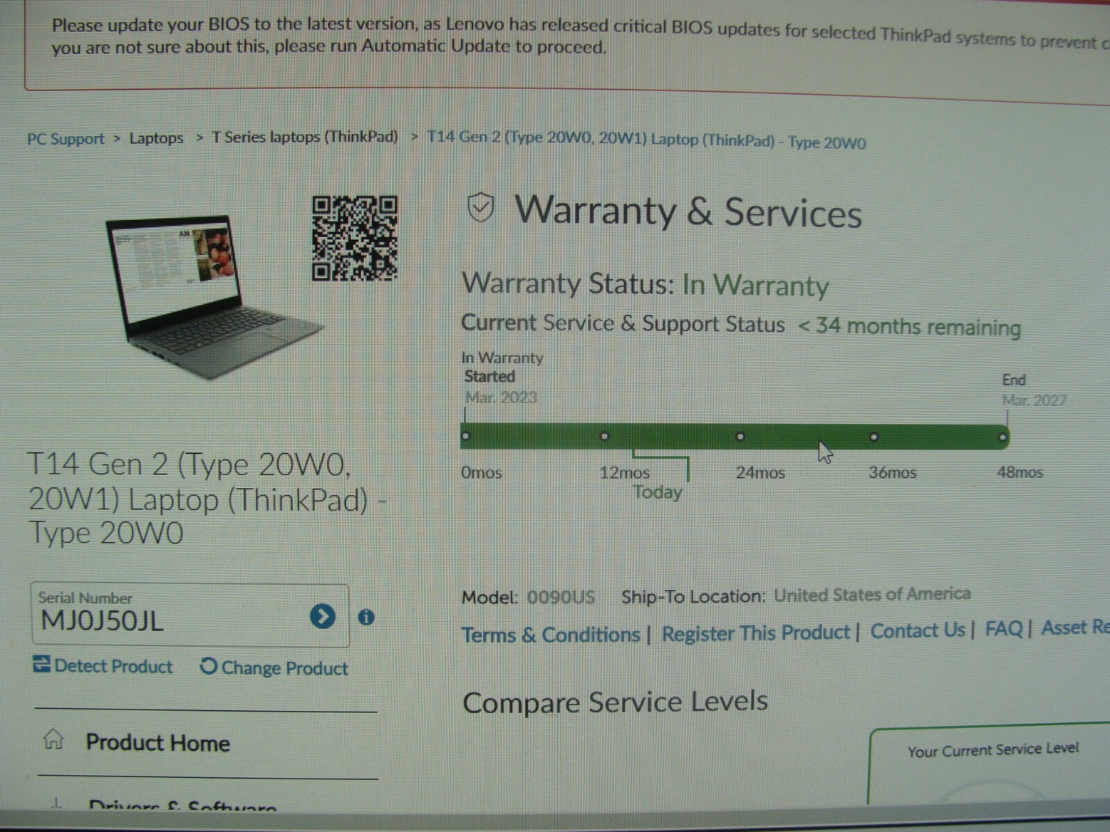 Lenovo ThinkPad T14 Gen 2i 14″ i5-1135G7 2.4GHz 8GB 256GB WRTY2027 PwR Battery