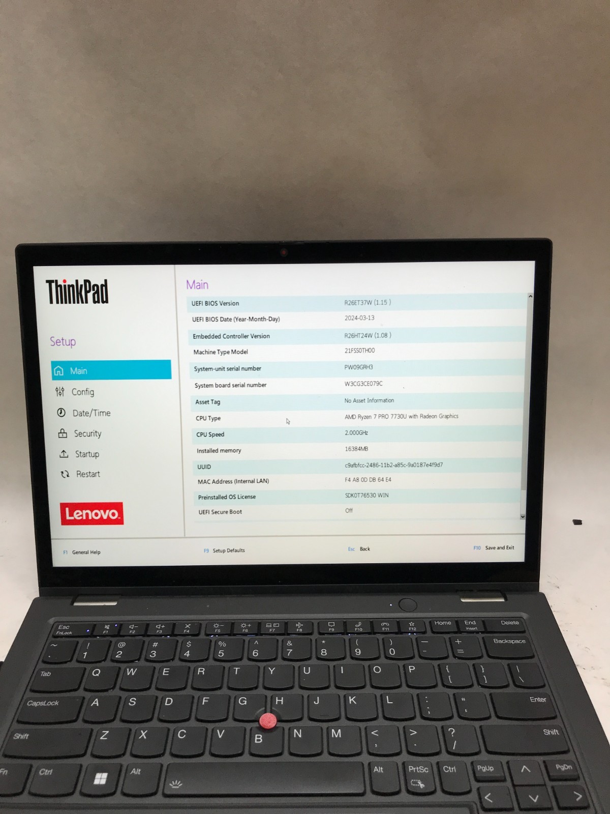 Lenovo ThinkPad L13 Yoga Gen 4 13″ Ryzen 7 PRO 7730U 16GB RAM NO SSD/OS Boots DW