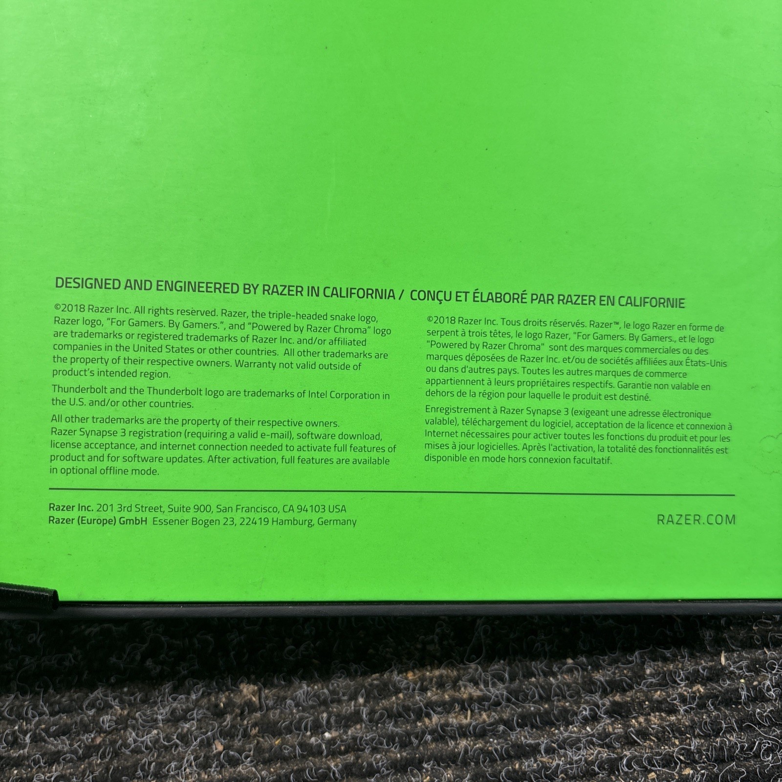 Razer Blade 15, 2018 – Original Box Only