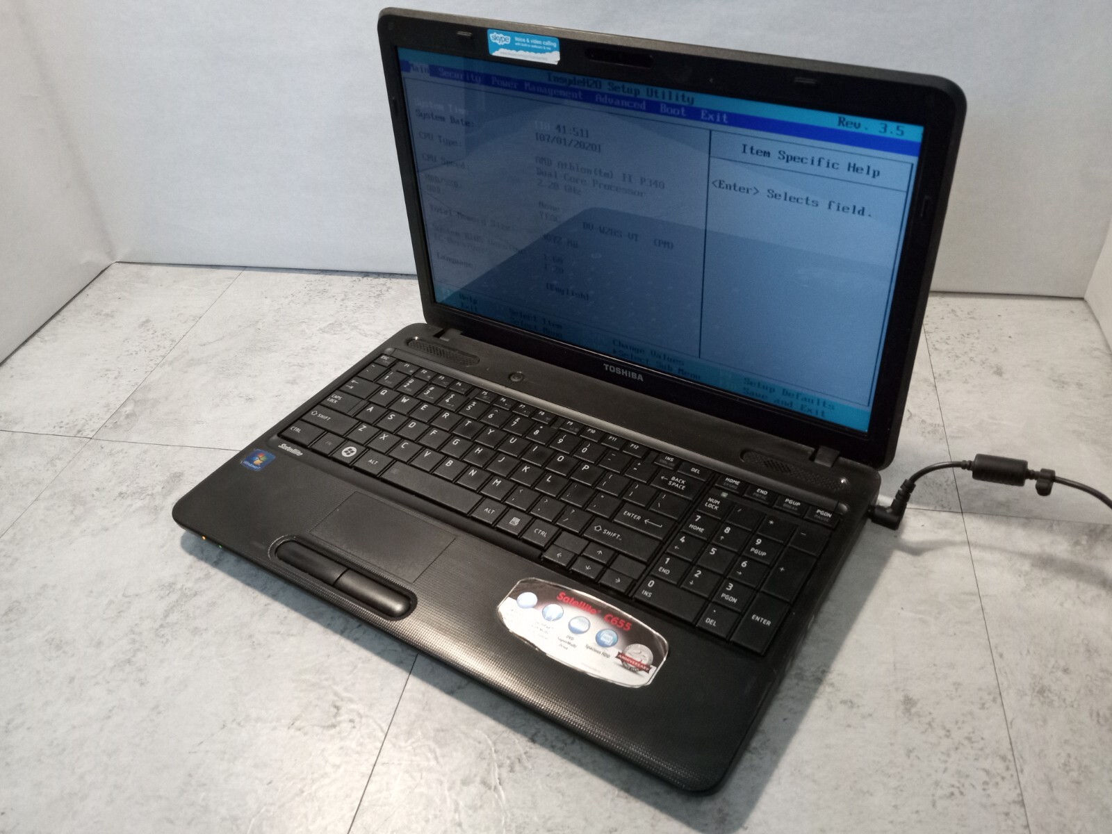 Toshiba Satellite C655D-S5084 15.6″ Laptop AMD Athlon II P340 *READ* -FM