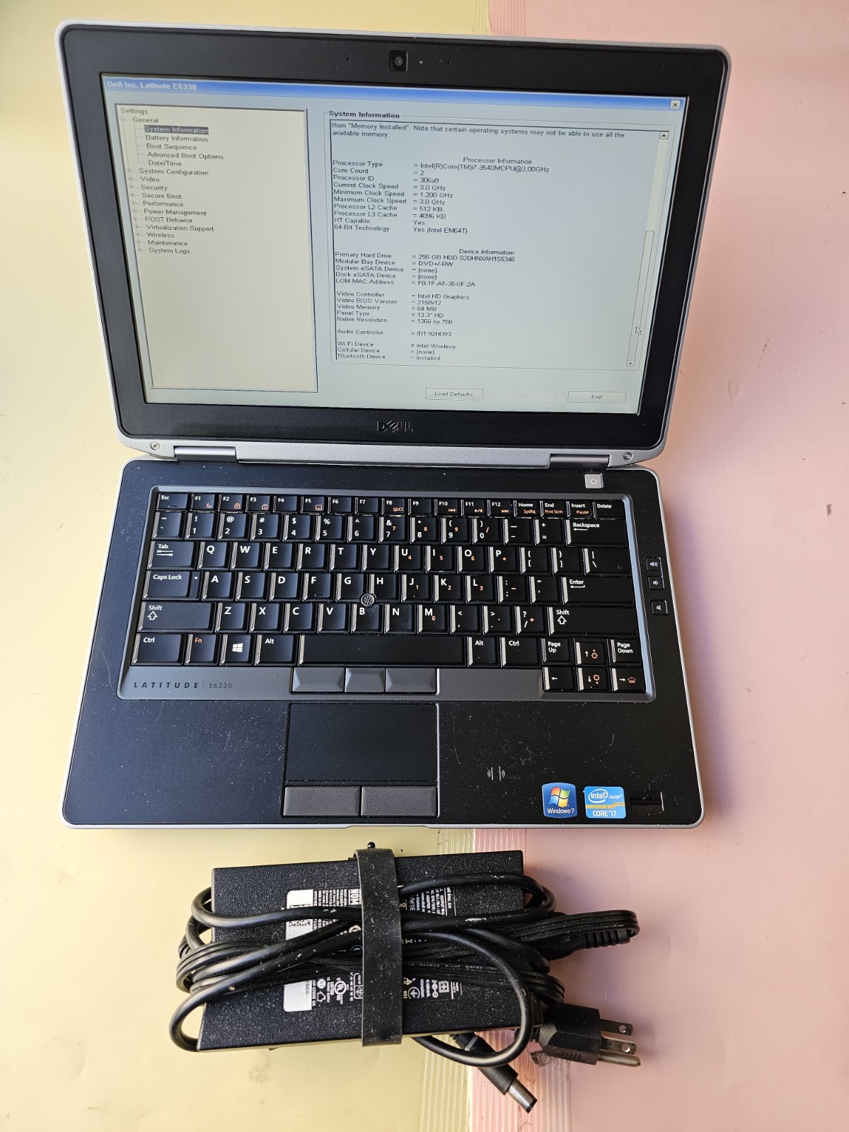 Dell Latitude E6330 Core i7-3540M 16GB RAM 256GB SSD WEBCAM BACKLIT BLUETOOTH
