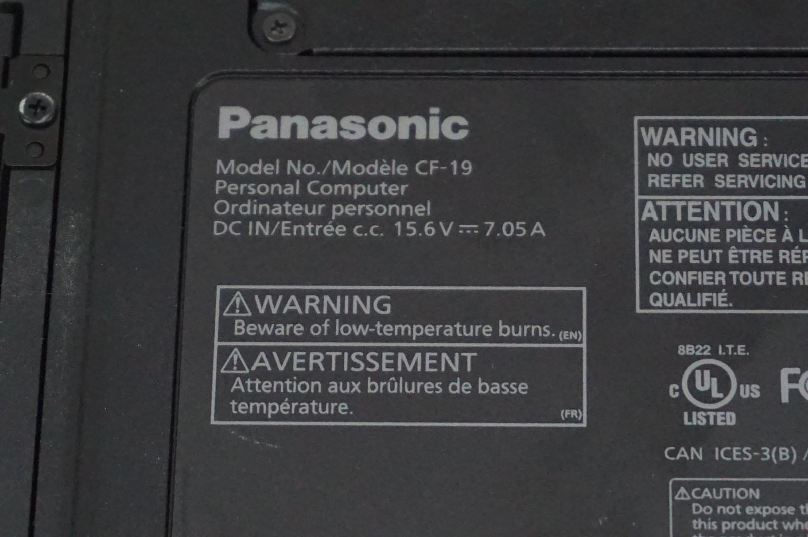 Panasonic Toughbook CF19 i5-3610ME 2.7GHz 4GB RAM Has Stylus No Hard Drive