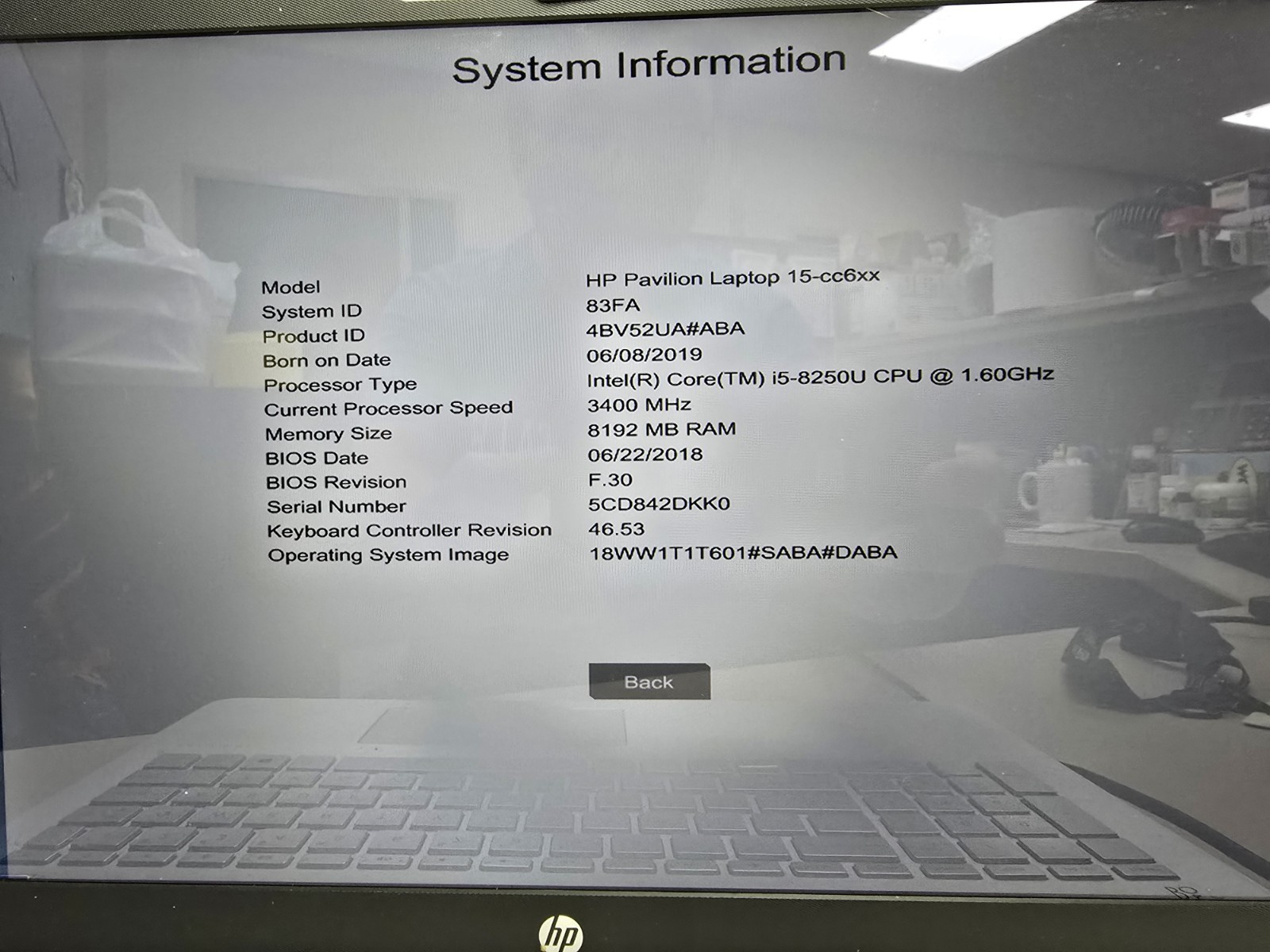 HP Pavilion 15-cc610ms Laptop 15.6 FHD Touchscreen/i5-8250U 1.60 GHz/8GB/1 TB HD