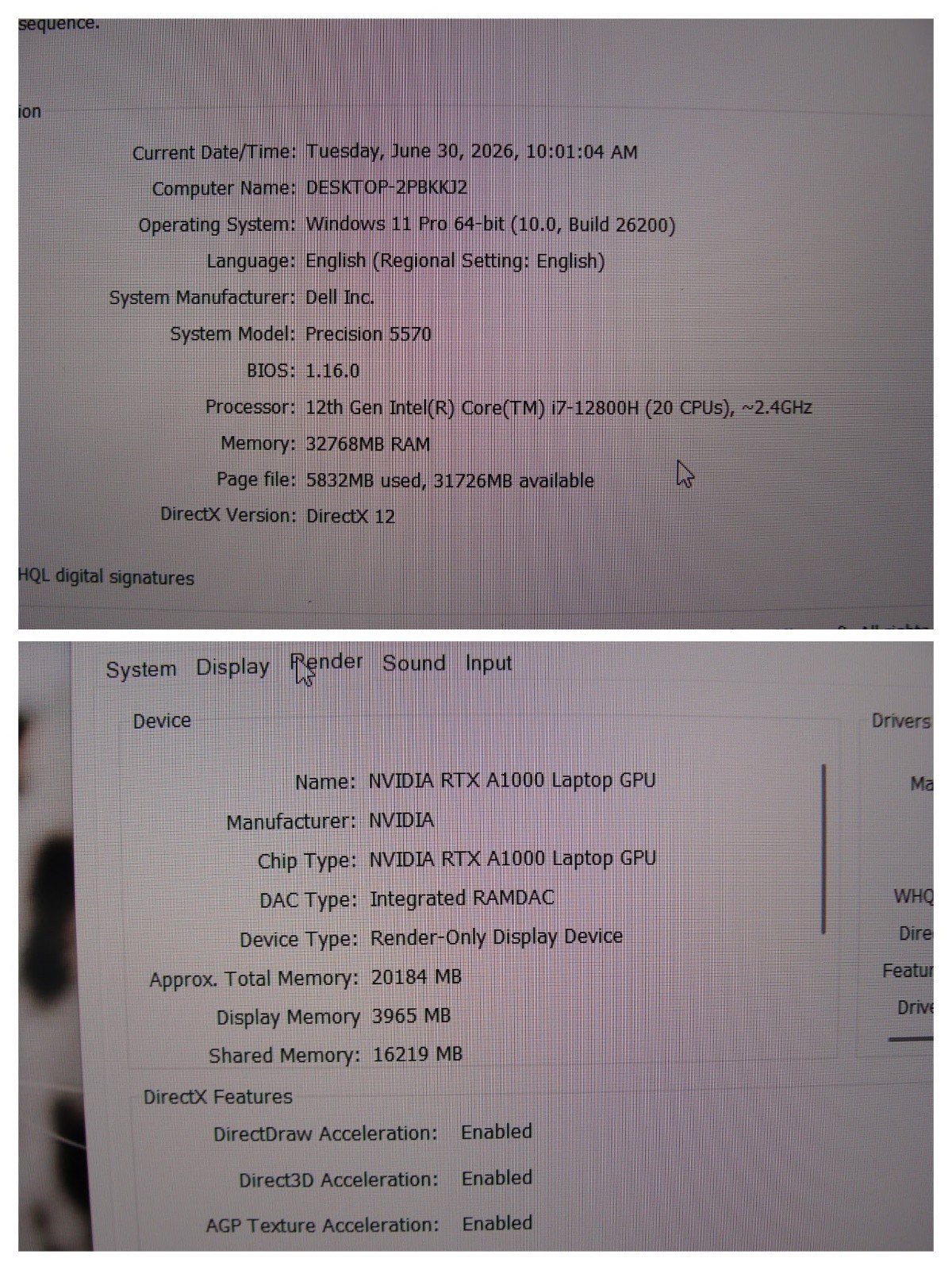Dell Precision 5570 15.6″FHD+ i7-12800H 2.4GHz 32Gb 512GB RTX A1000 4GB +Charger