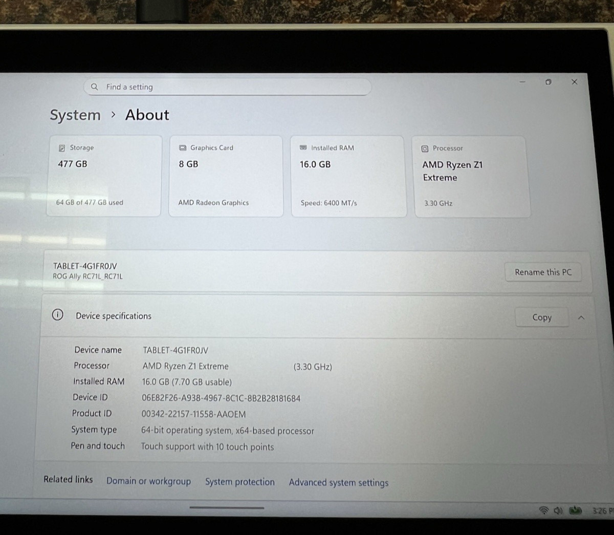 Asus ROG Ally 7″ AMD Ryzen Z1 Extreme 16GB RAM 512GB b-2